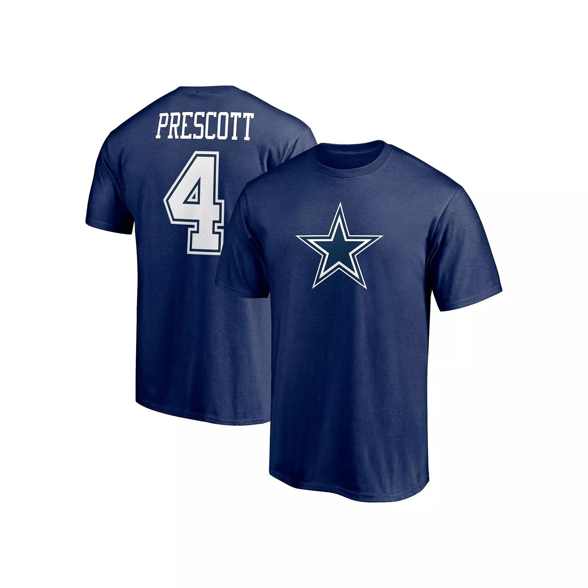 Men's Fanatics Branded Dak Prescott Navy Dallas Cowboys Player Icon Name & Number T-Shirt,  Product Image