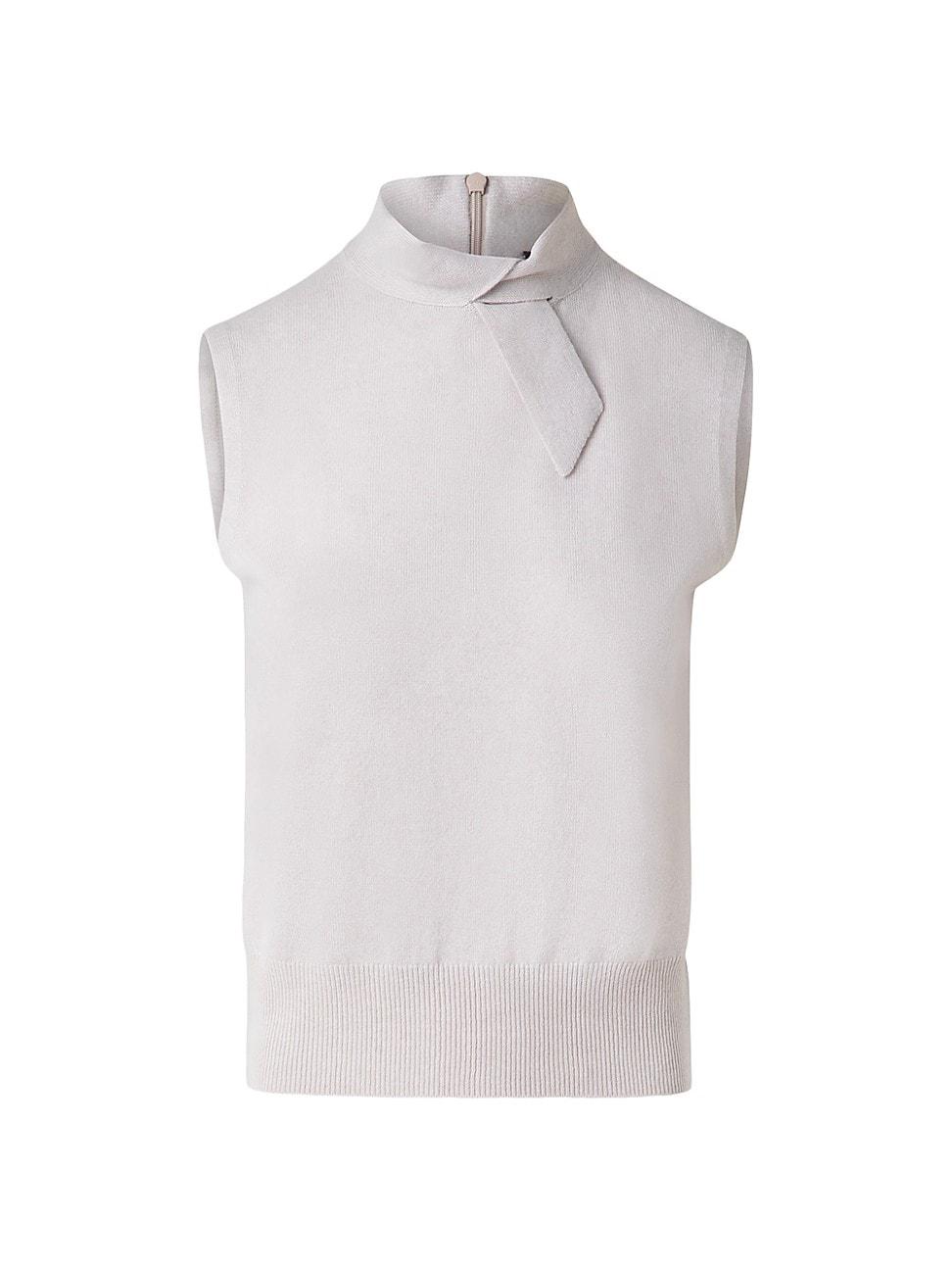 Womens Cashmere Stand Collar Sleeveless Sweater Product Image