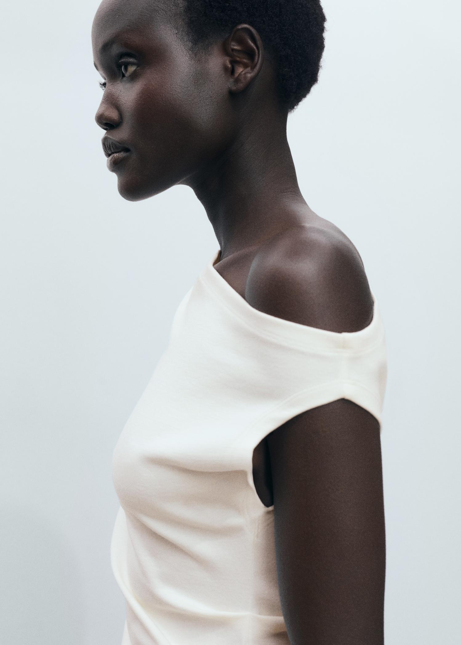 Asymmetrical modal top - Women | MANGO USA Product Image