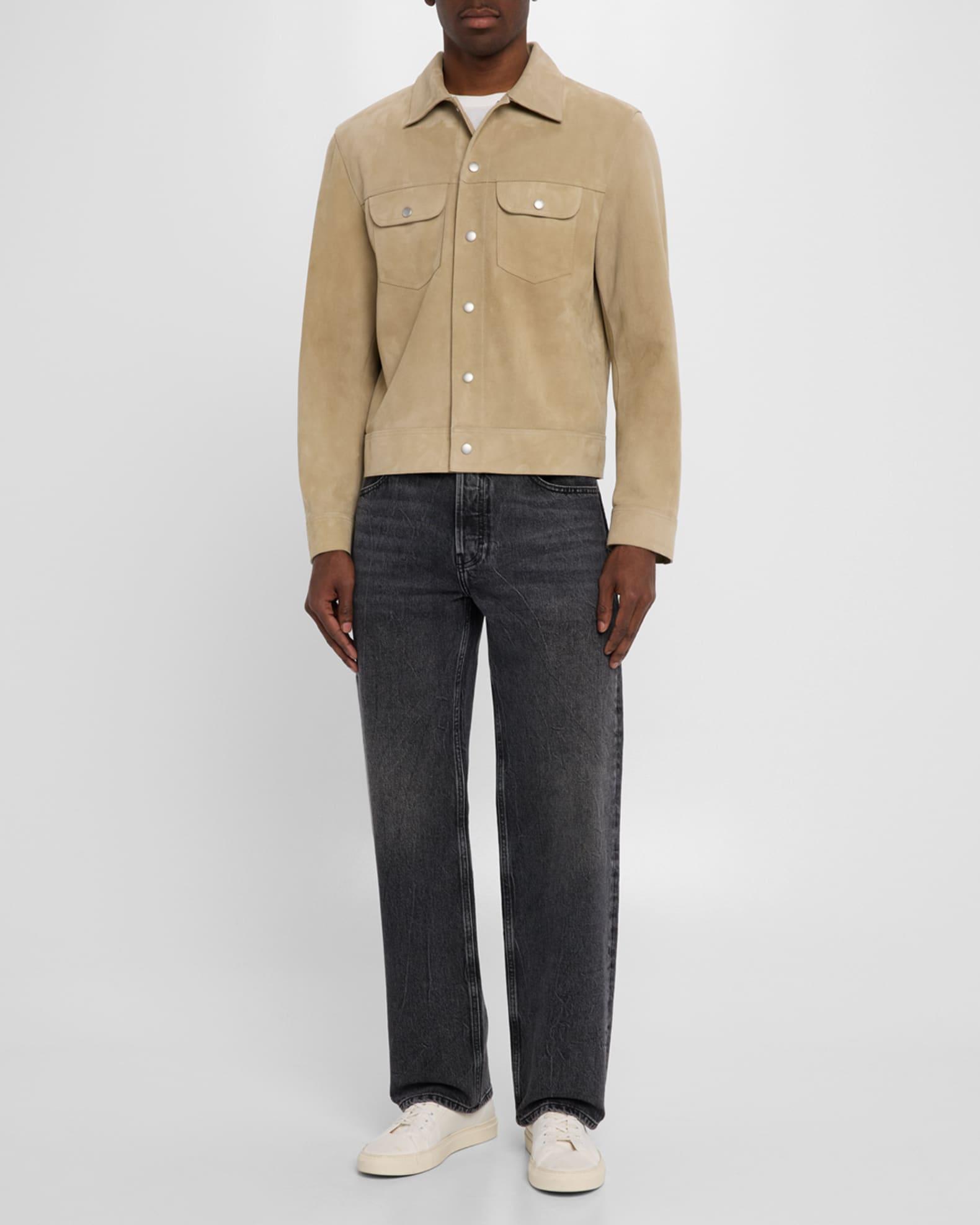 Men's Suede Trucker Jacket Product Image