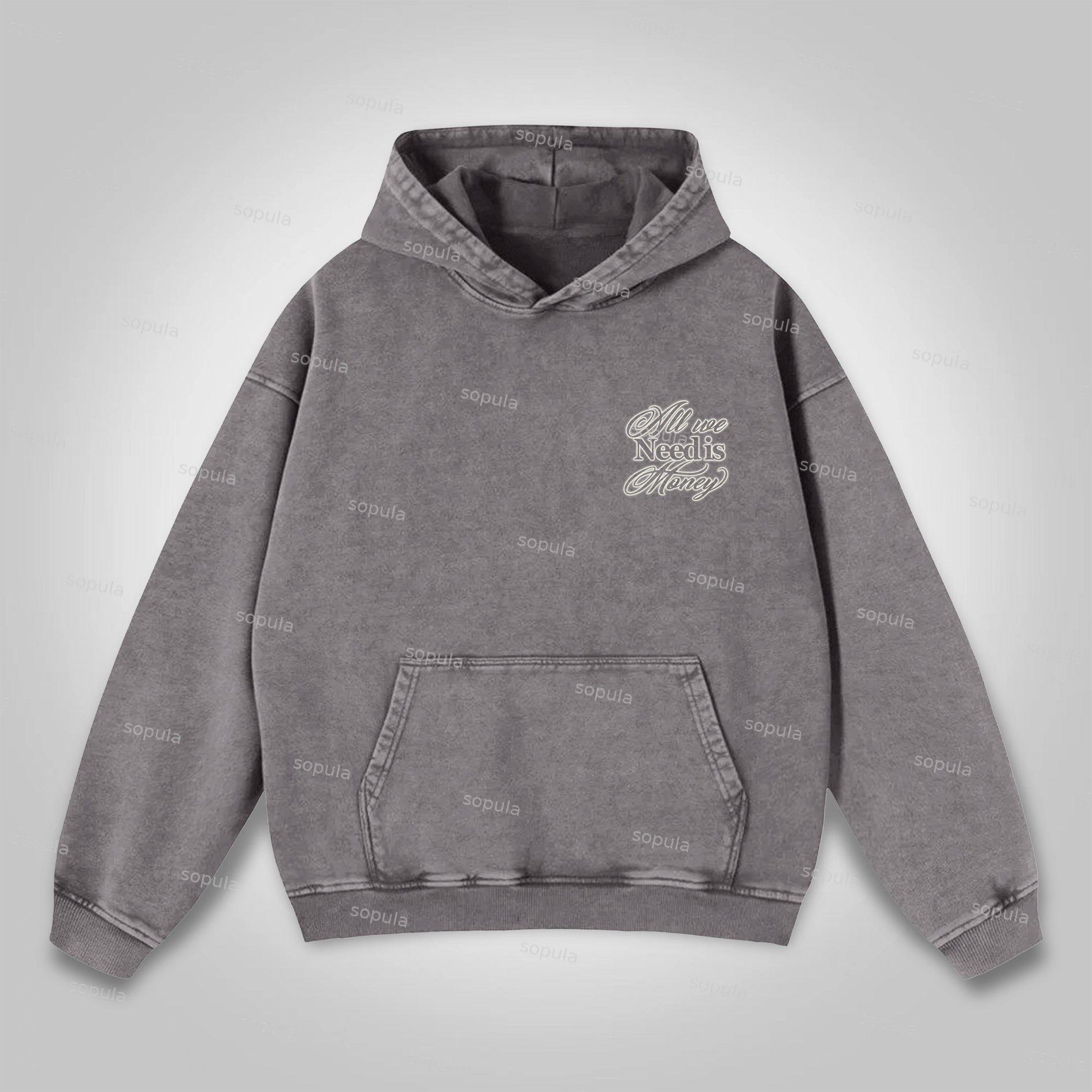 Sopula All We Need Is Money Washed Hoodie Product Image