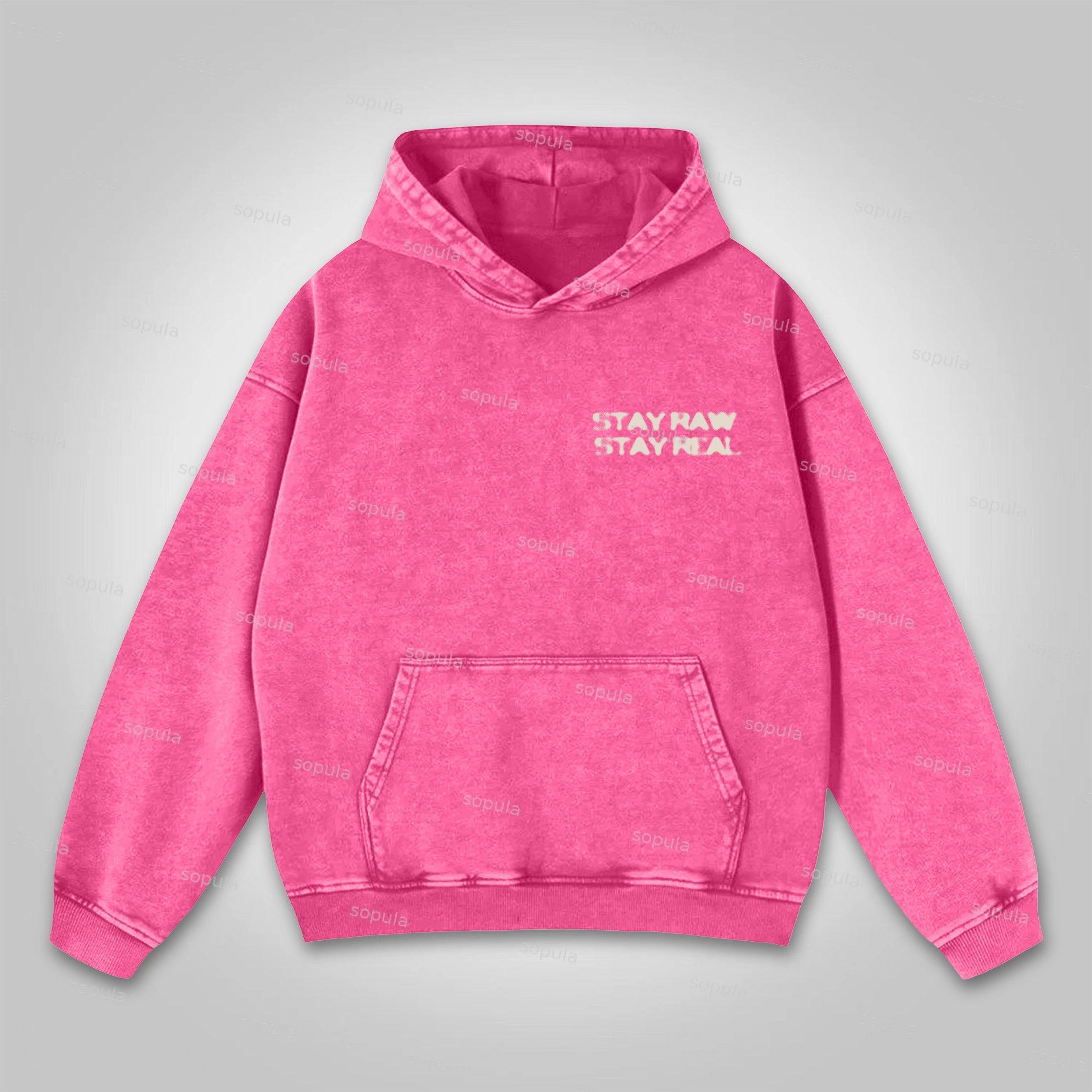 Sopula Stay Raw Stay Real Cross Dirty Braid Graphic Washed Hoodie Product Image