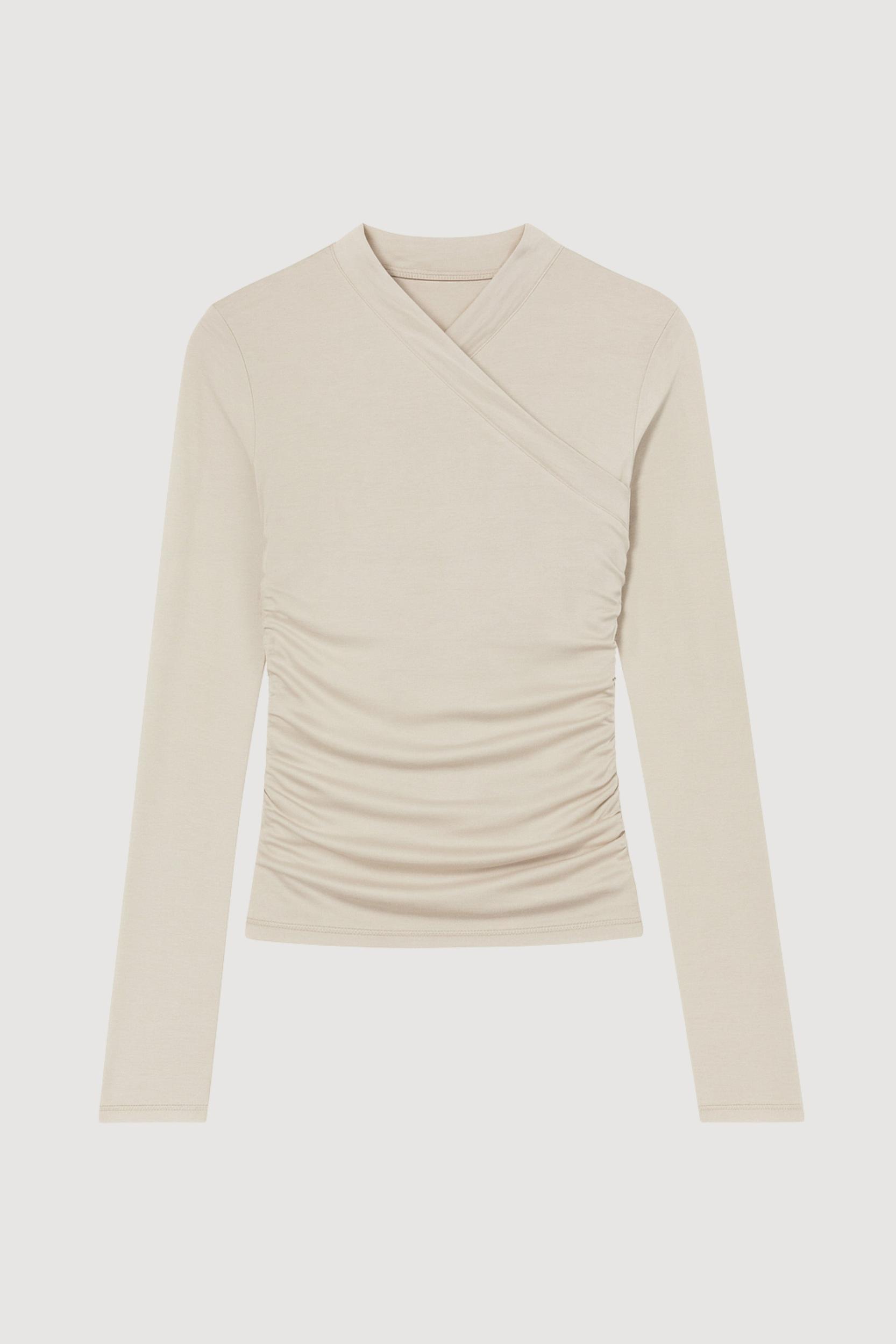 Lilou Wrap-Neck Long-Sleeve Tee Product Image