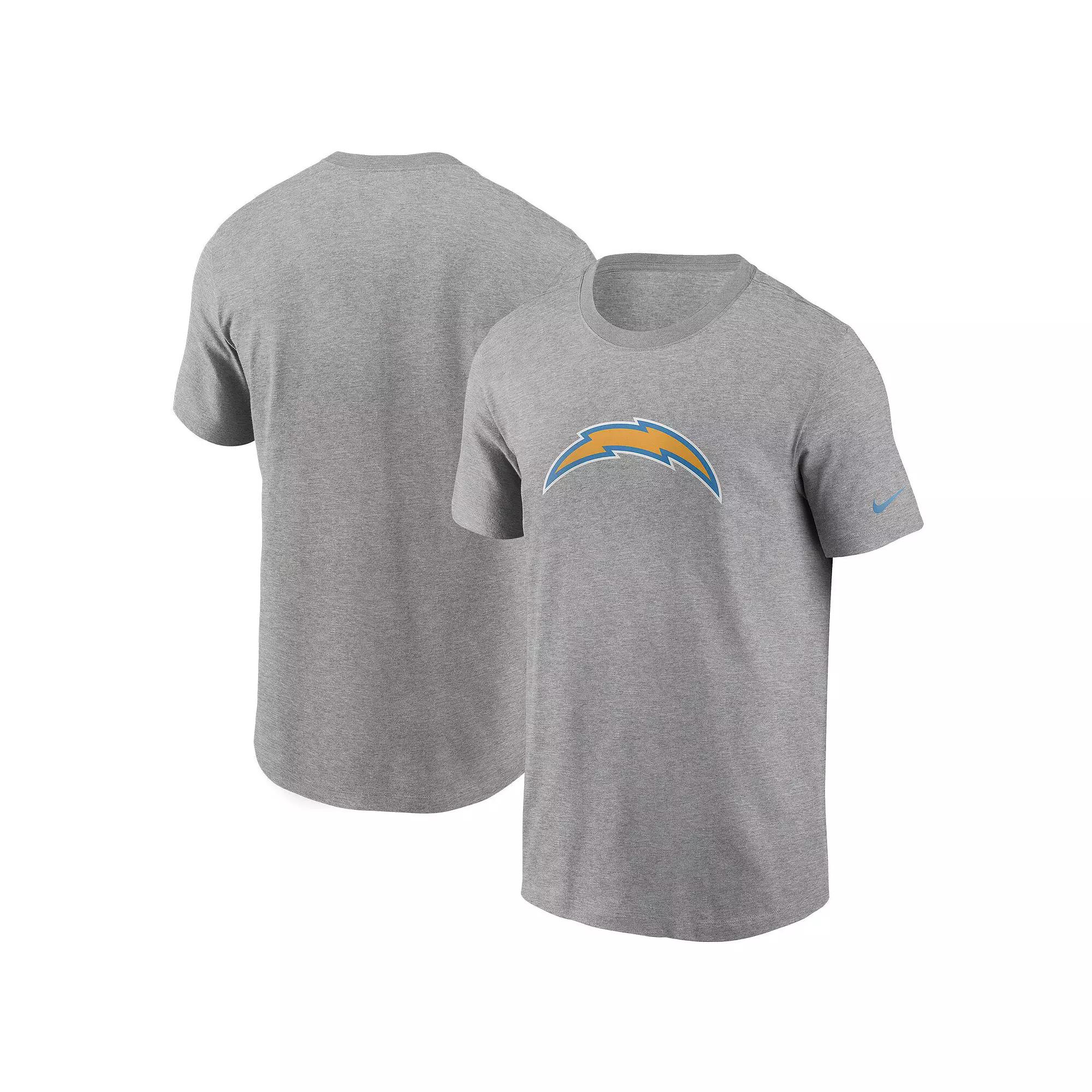 Men's Nike Heathered Gray Los Angeles Chargers Primary Logo T-Shirt,  Product Image