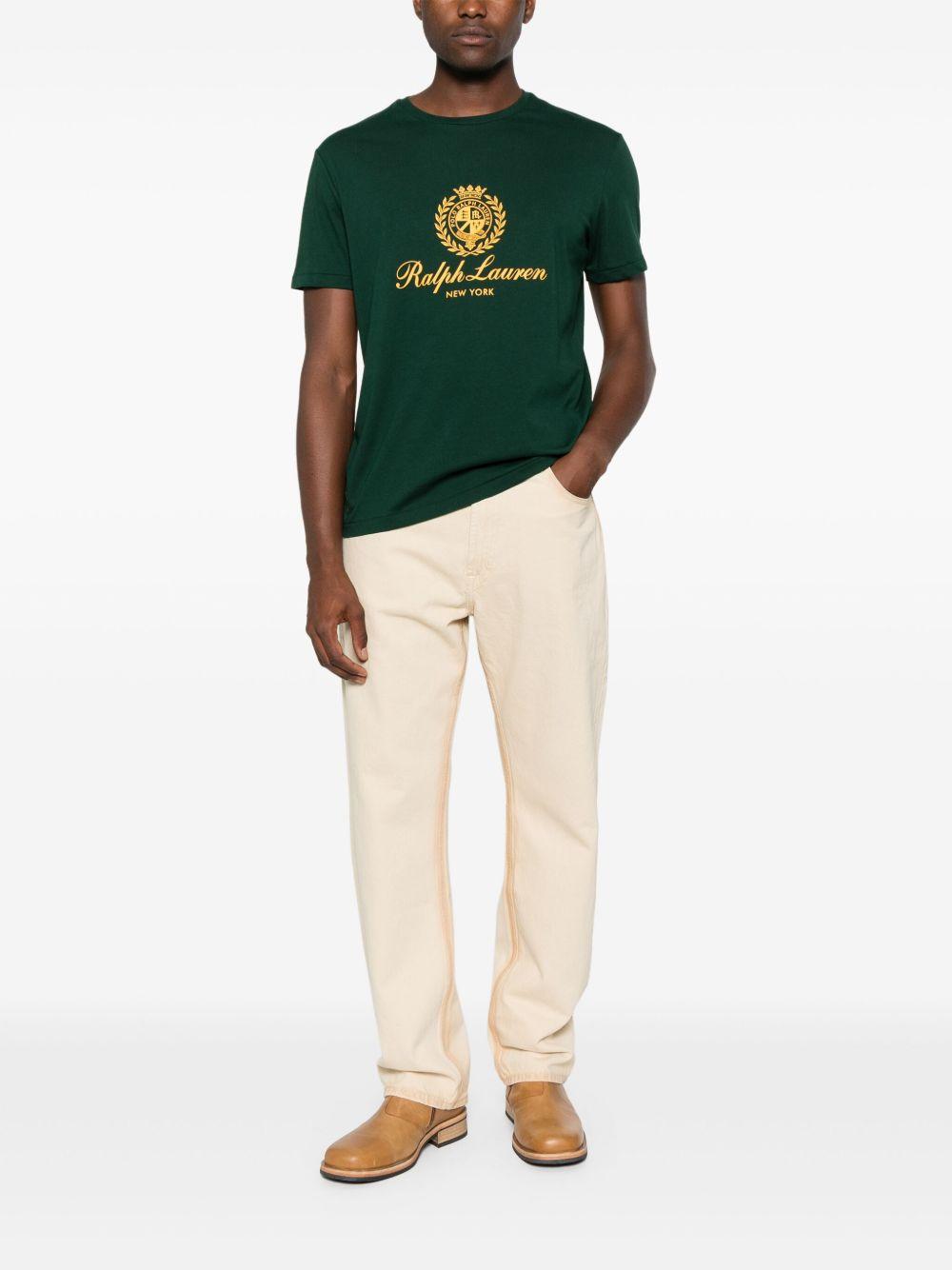 crest-embroidered T-shirt Product Image