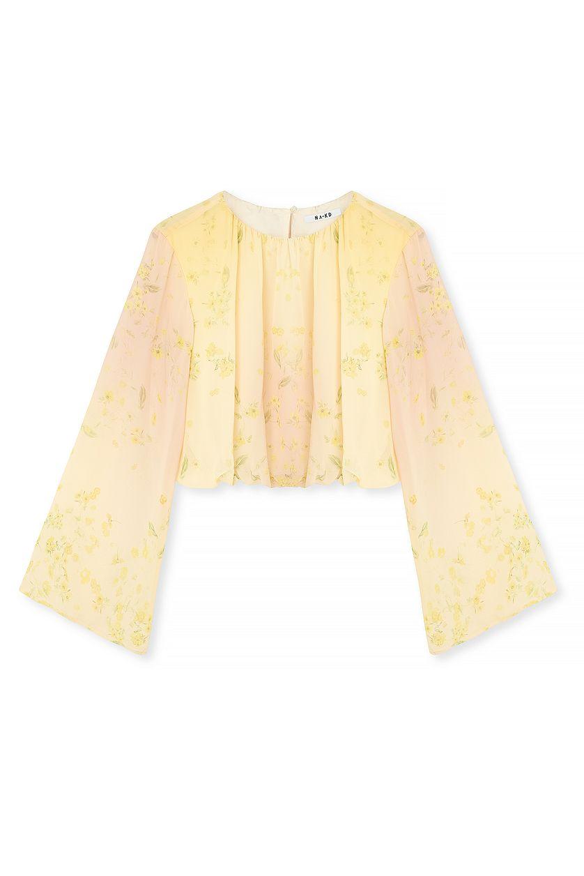 Draped Flowy Long Sleeve Blouse Product Image