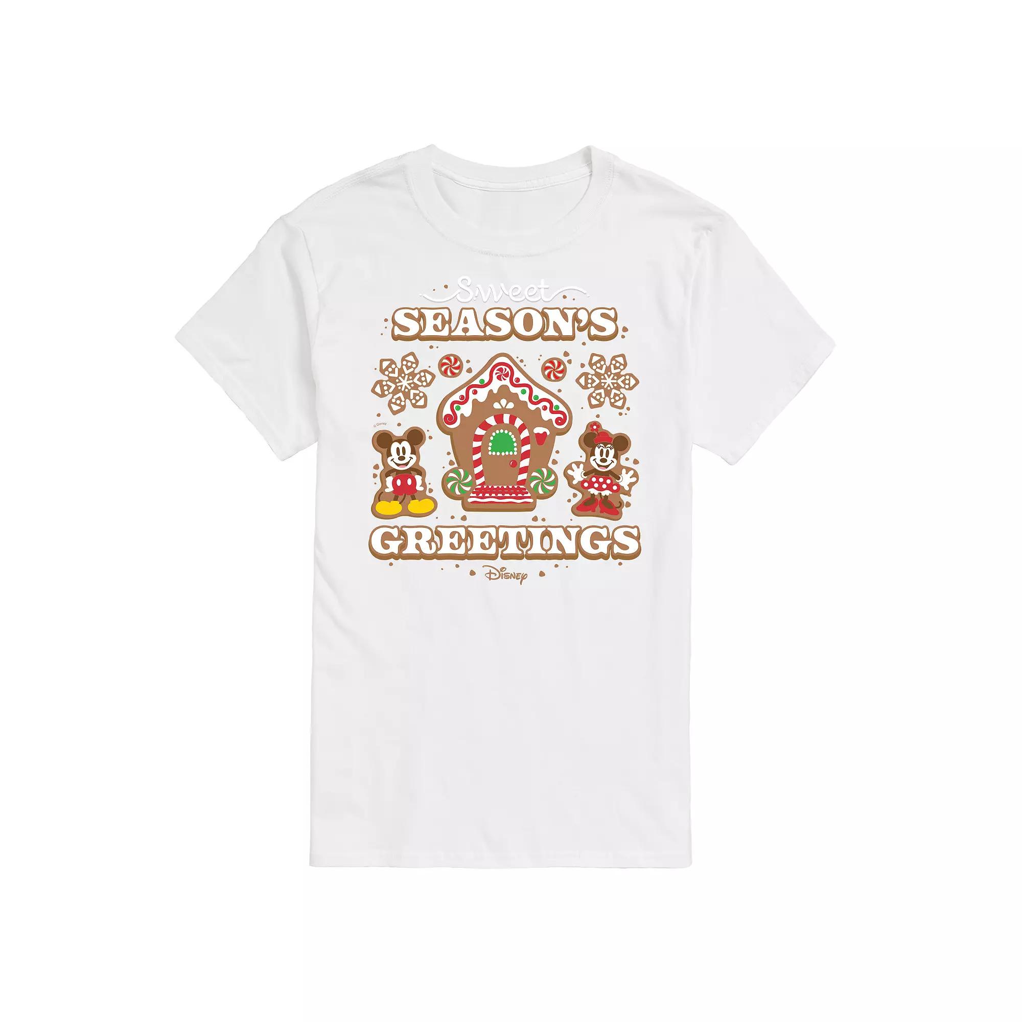 Disney's Mickey & Minnie Mouse Men's Sweet Seasons Greetings Graphic Tee,  Product Image