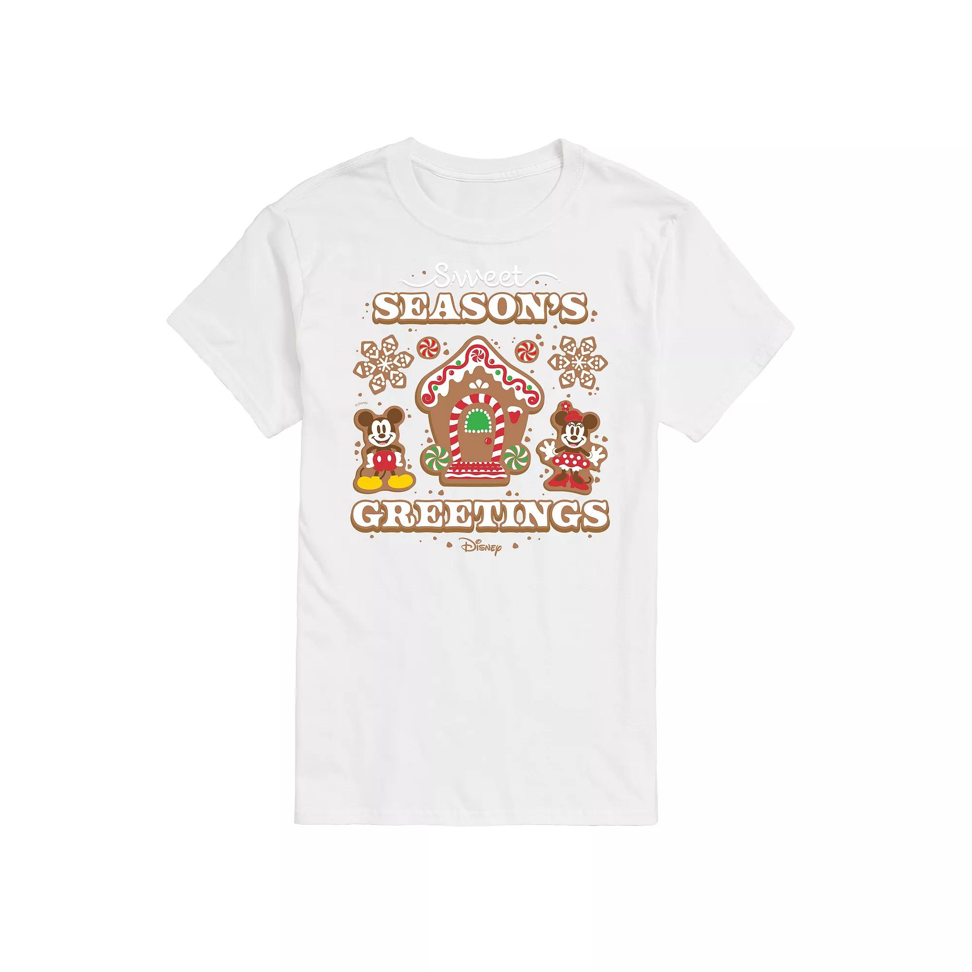 Disney's Mickey & Minnie Mouse Men's Sweet Seasons Greetings Graphic Tee,  Product Image