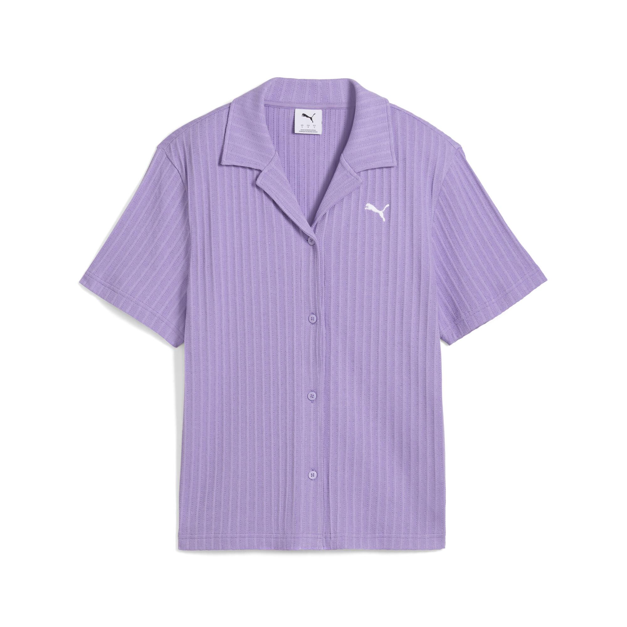 PUMA WARDROBE ESSENTIALS Women's Pointelle Shirt Product Image