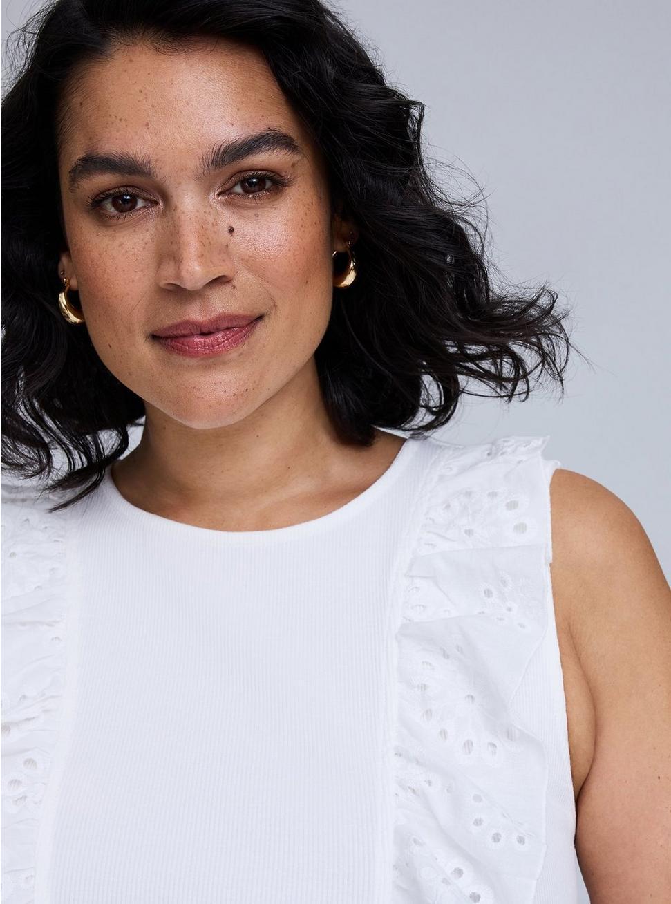 Belle Isle Eyelet Ruffle Tank Product Image