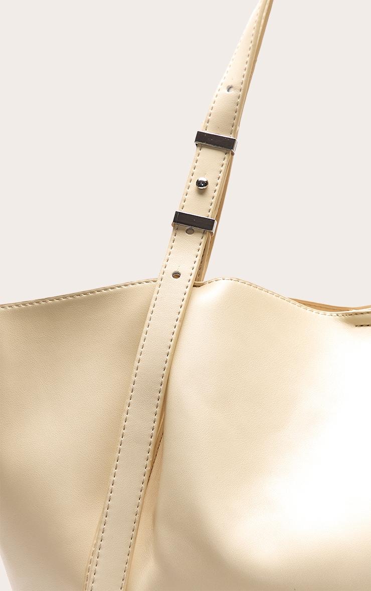 Butter Yellow PU Adjustable Strap Tote Bag Product Image