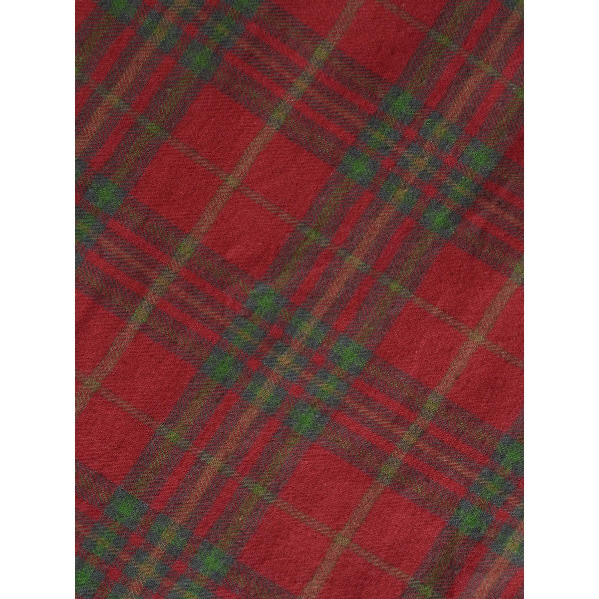 Plus Size Plaid Pattern Asymmetrical Hemline Midi Skirt Women Crimson Elegant Asymmetrical Loose No stretch Slanted pocket Everyday Skirts BloomChic 30/6X Product Image