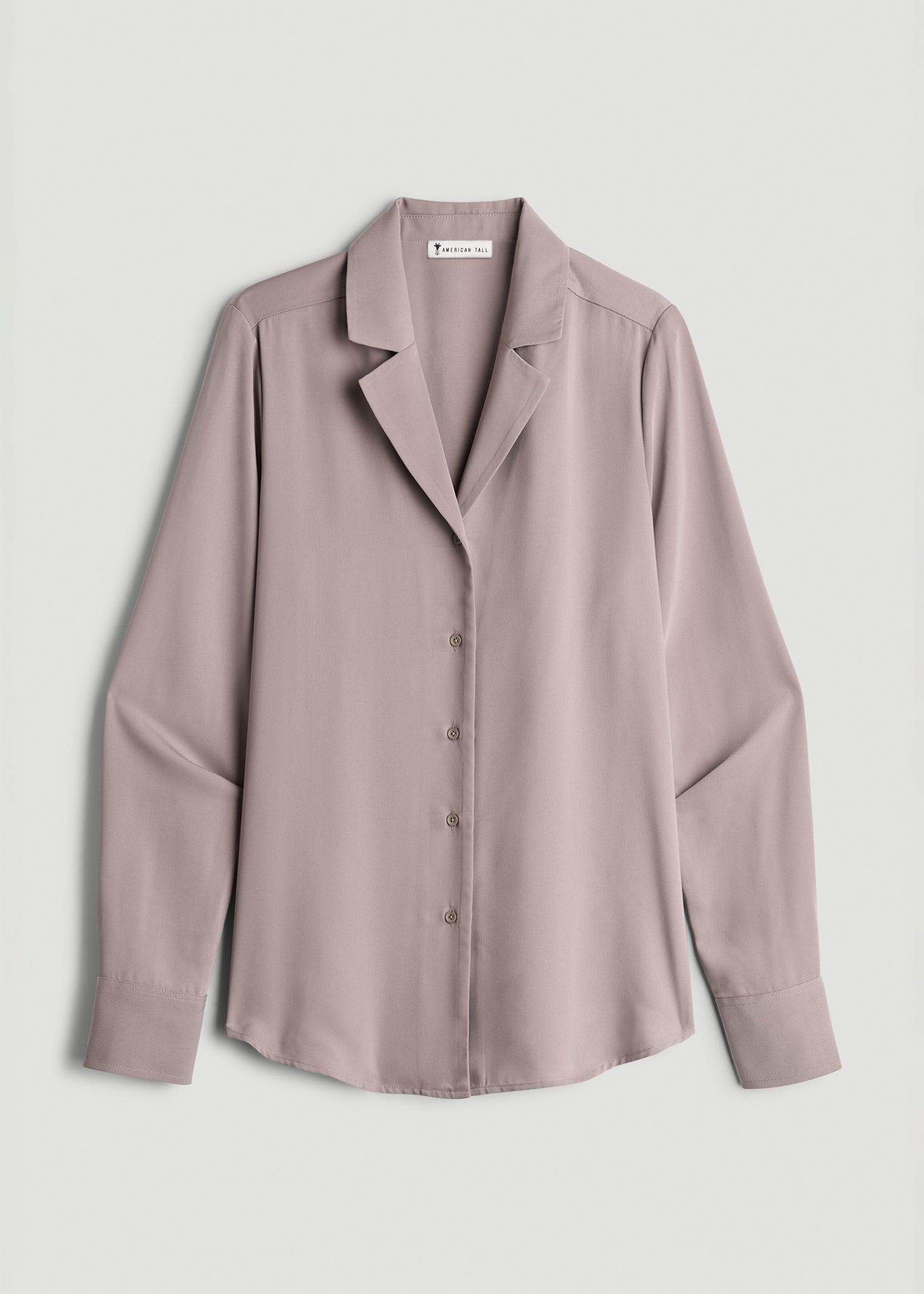Notch Collar Blouse for Tall Women in Truly Taupe Female Product Image