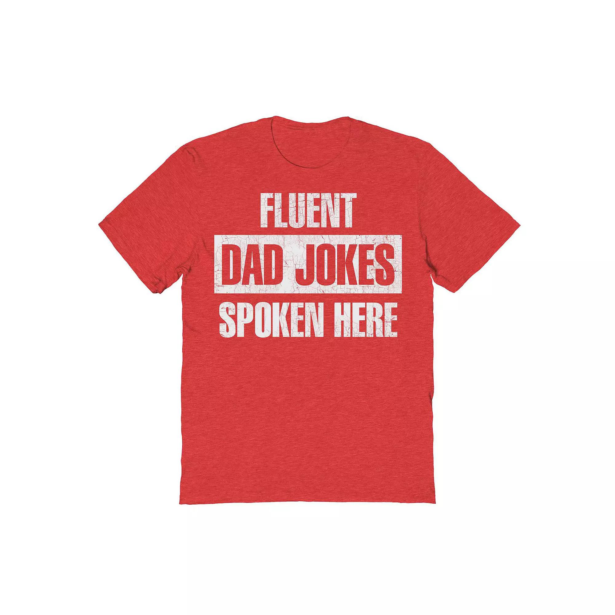 Men's COLAB89 by Threadless Fluent Dad Jokes Father's Day Graphic Tee, Size: XL, Grey Red Product Image