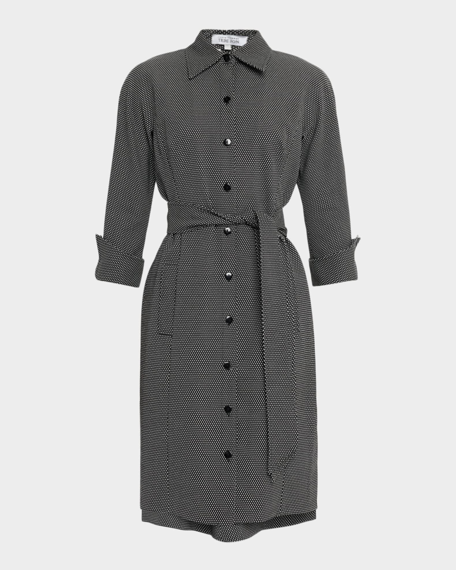 Polka Dot Stretch Twill Midi Shirtdress Product Image
