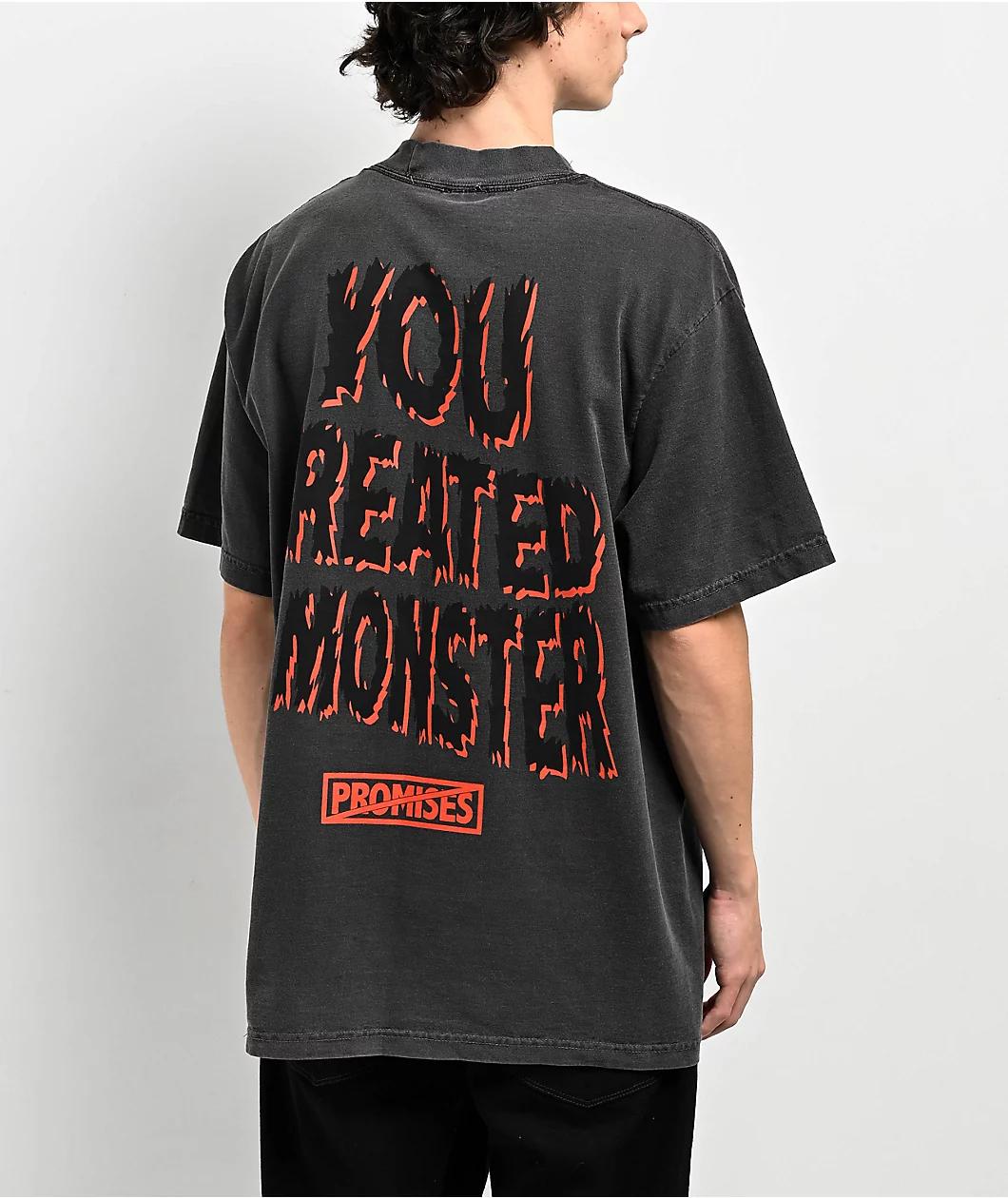 Broken Promises Rest In Pieces Washed Black T-Shirt Product Image