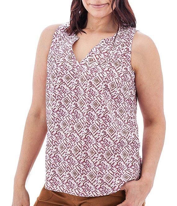 Aventura Portofino Printed Split Neckline Sleeveless Tank Product Image