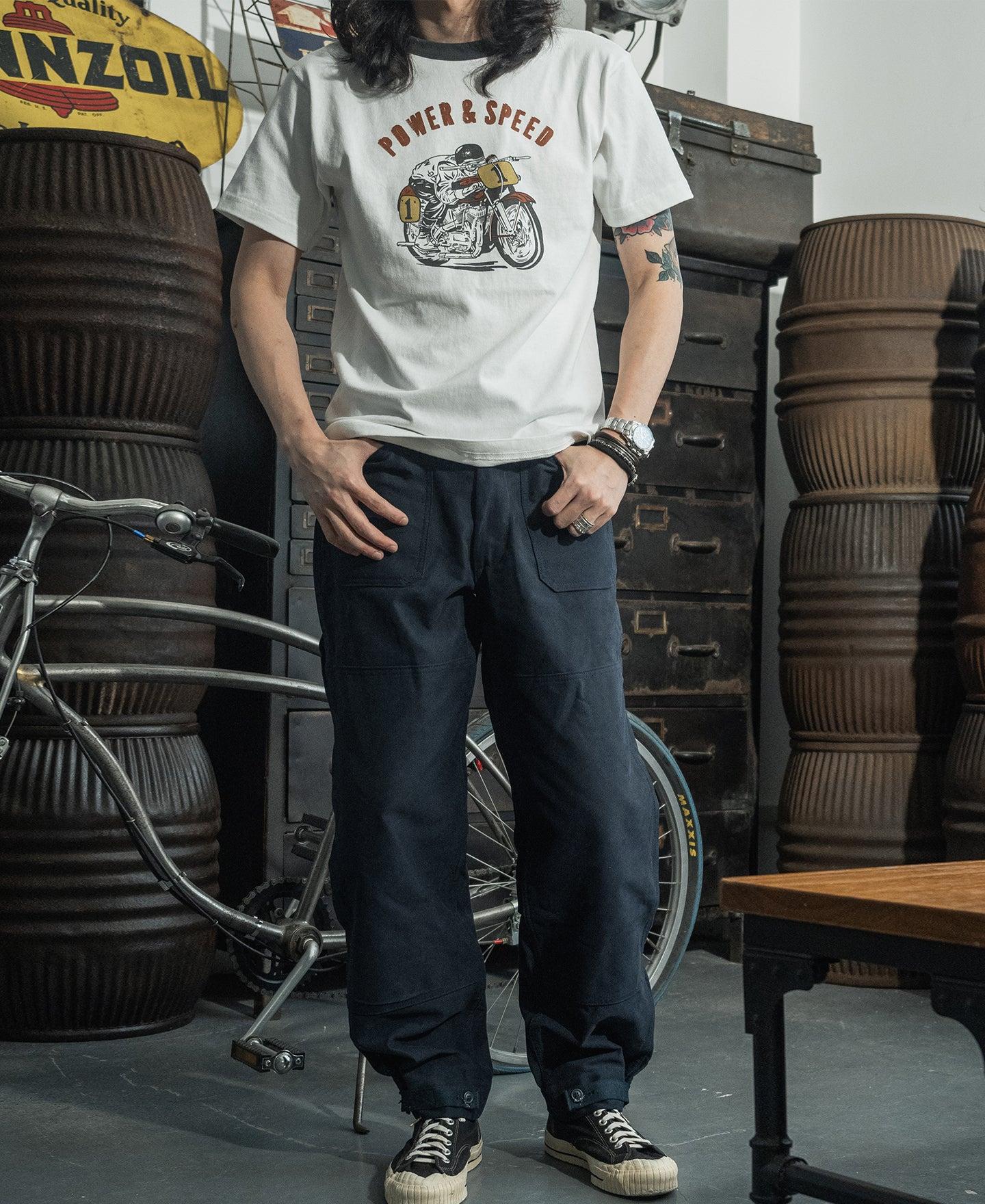 Retro Motorcycle Graphic T-Shirt - White Product Image