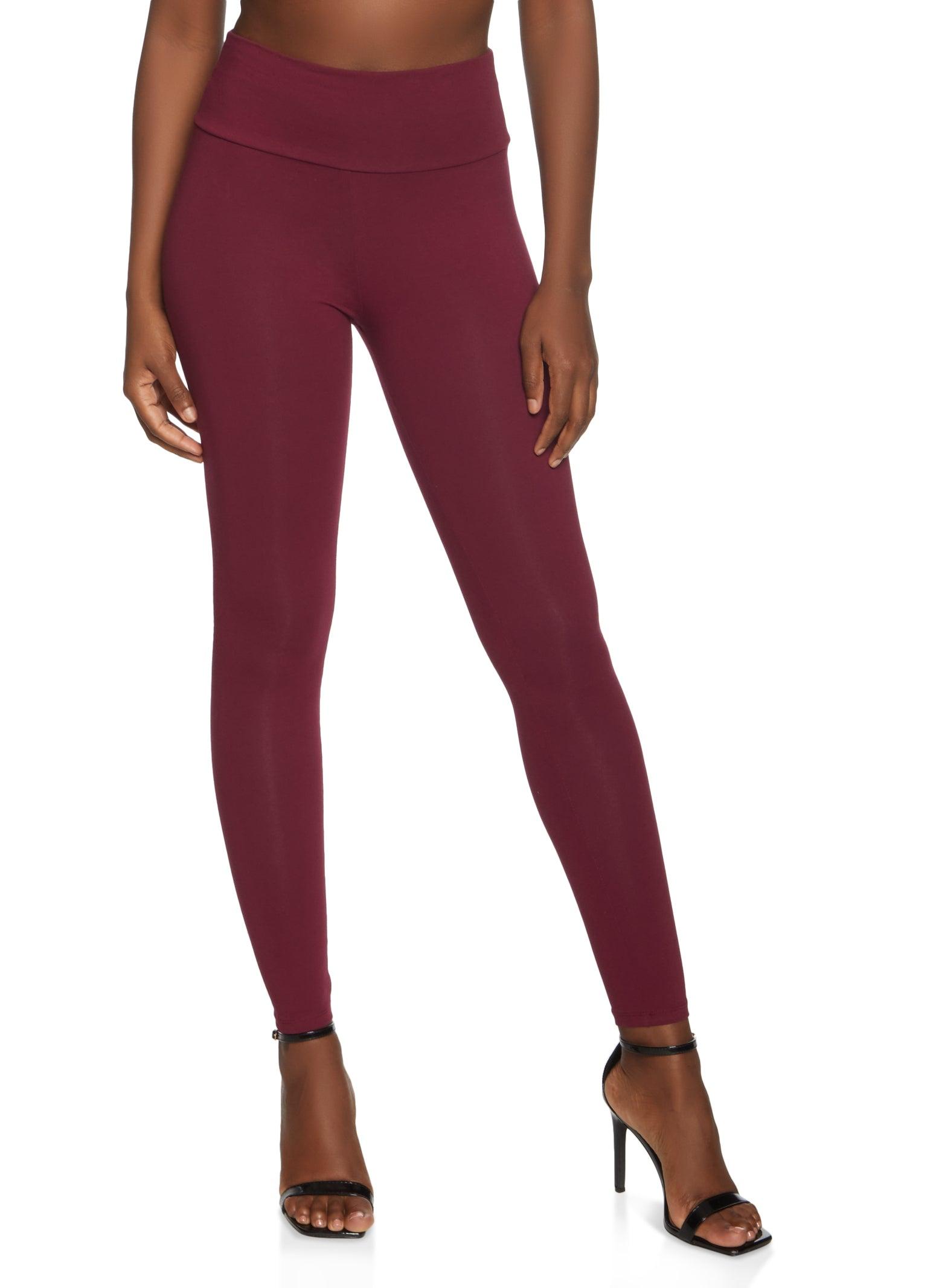 Womens Solid Wide Waist Leggings Product Image