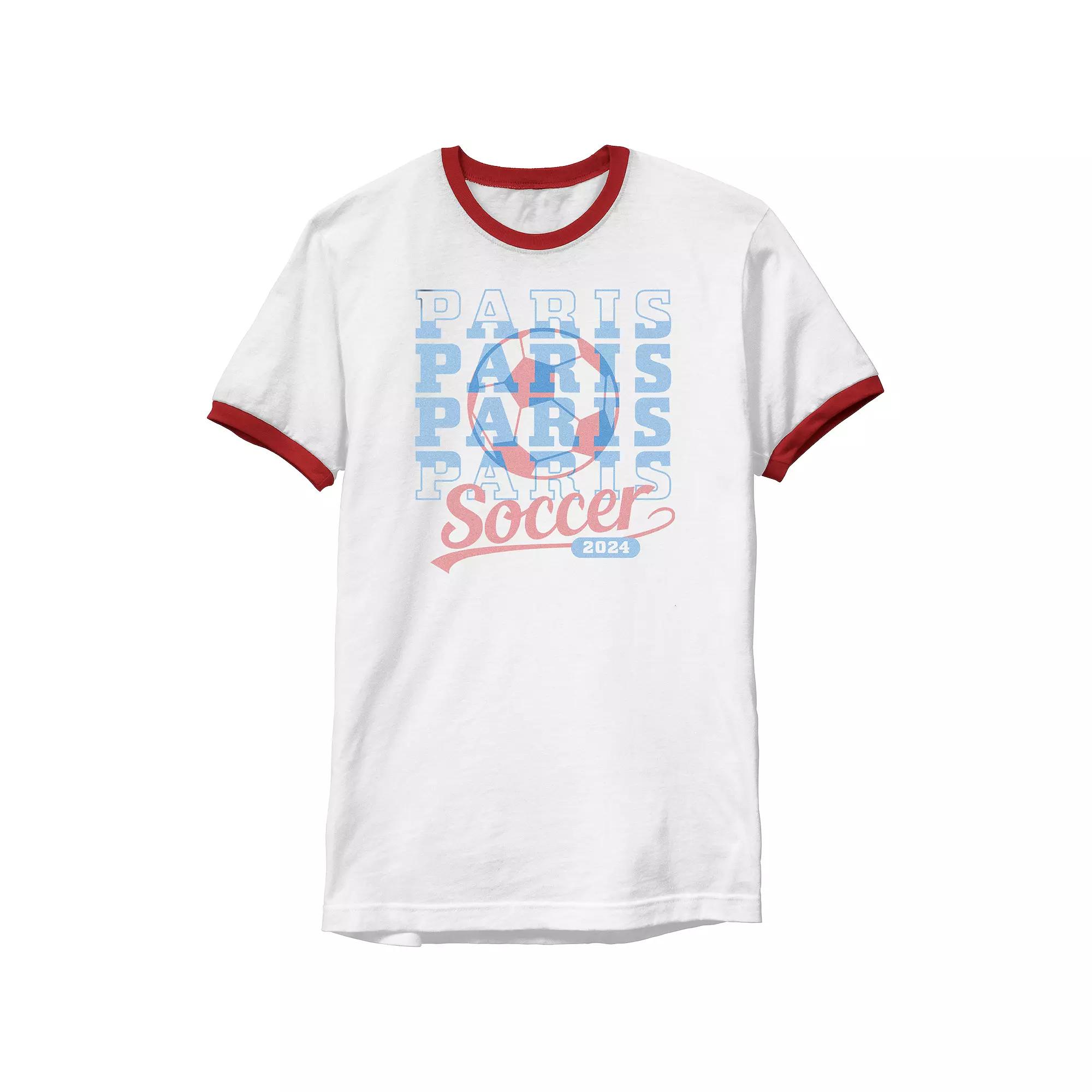 Men's Paris Soccer 2024 Ringer Graphic Tee,  Product Image