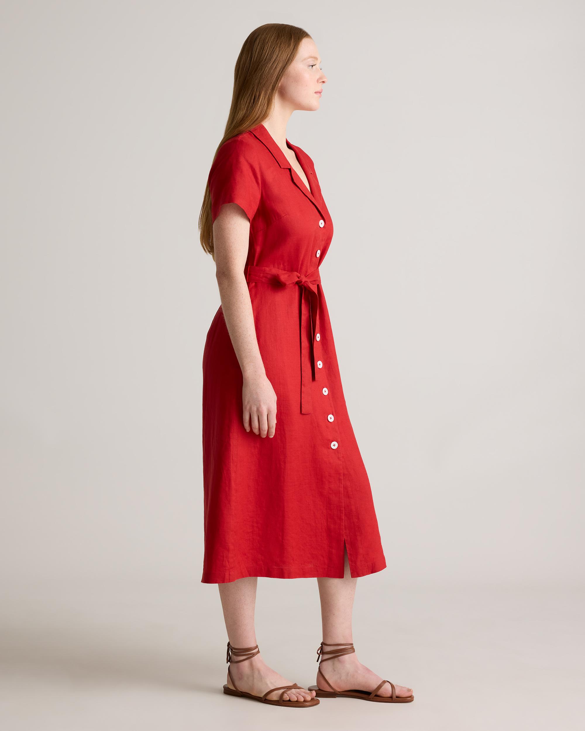 Quince | Women's 100% European Linen Button Front Dress Size XL Product Image