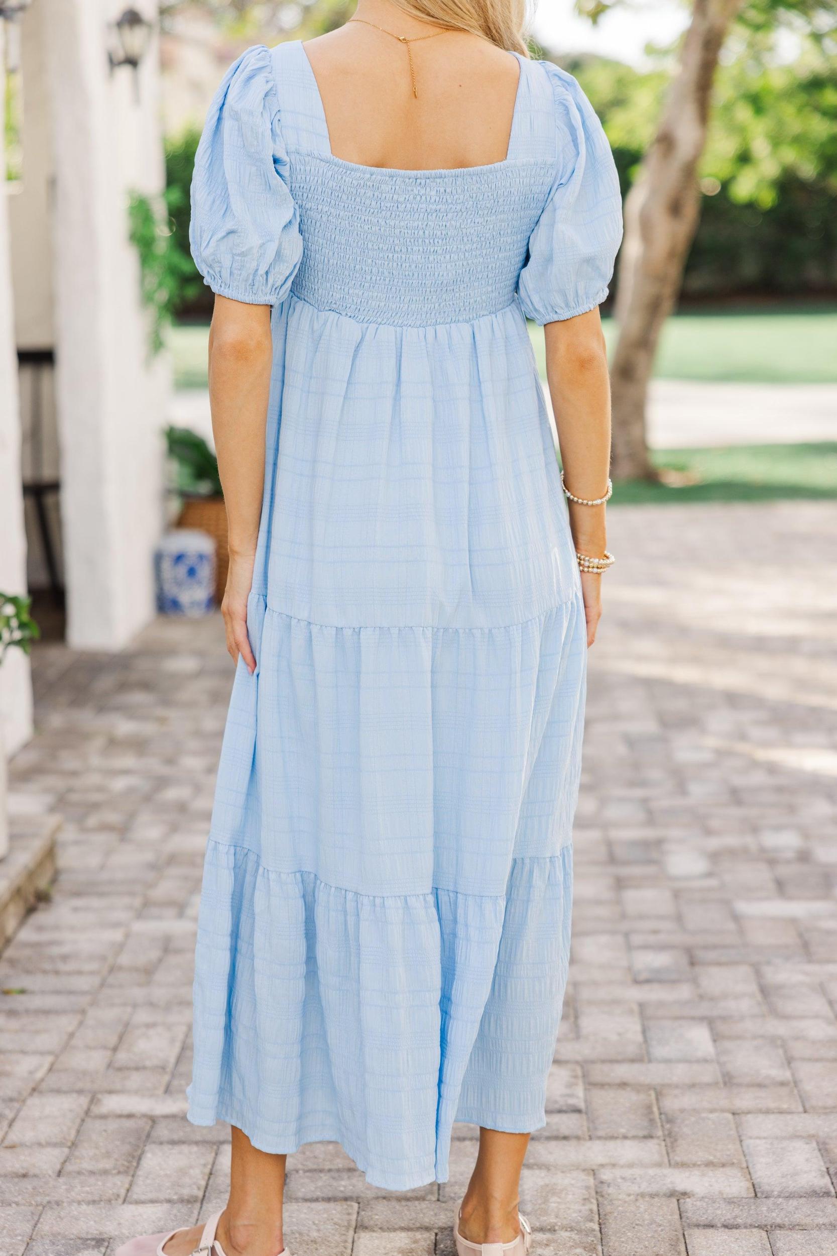 Think About It Light Blue Midi Dress Female Product Image