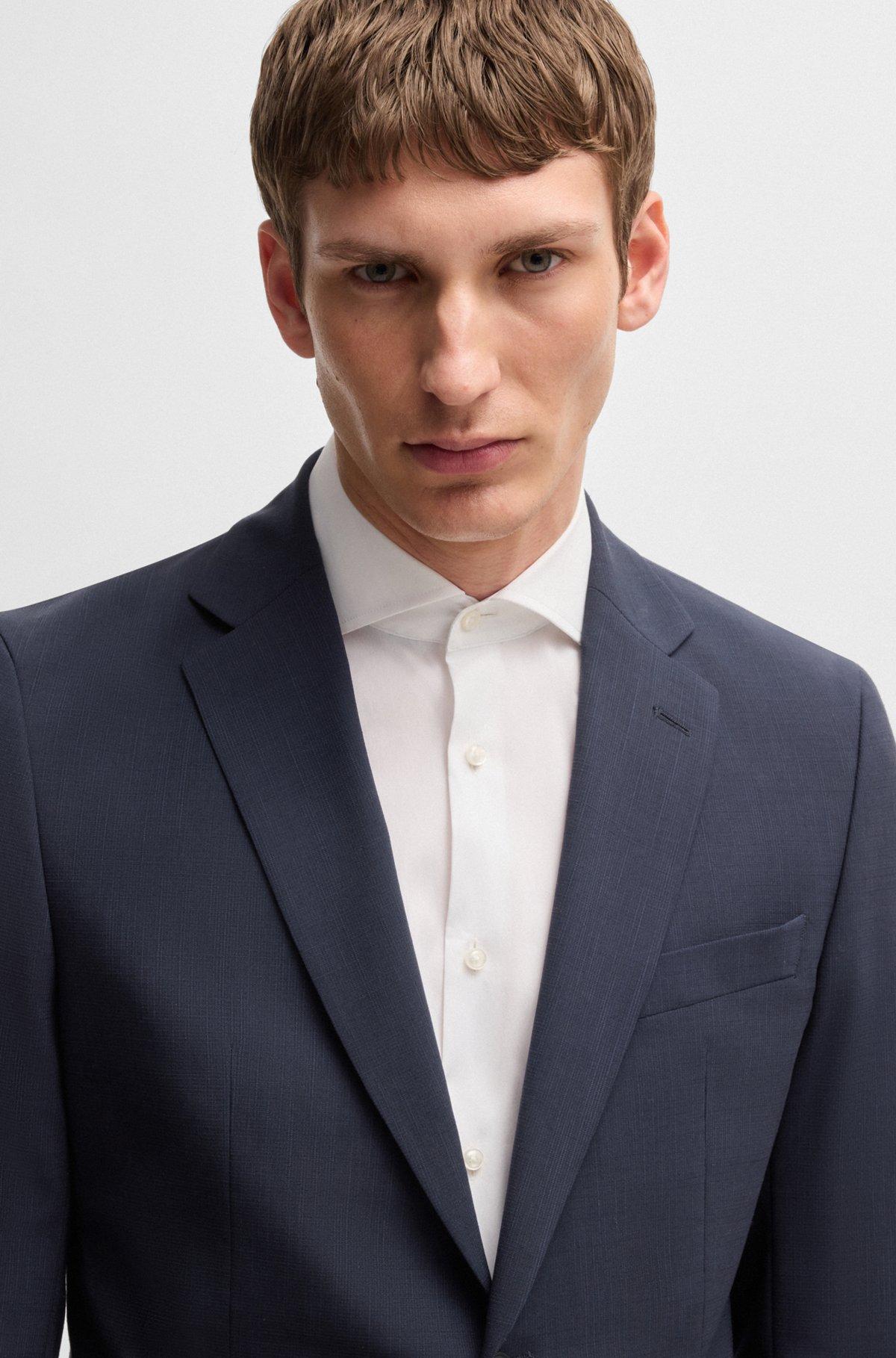 BOSS - Slim-fit suit in a performance-stretch wool blend - Dark Blue Product Image