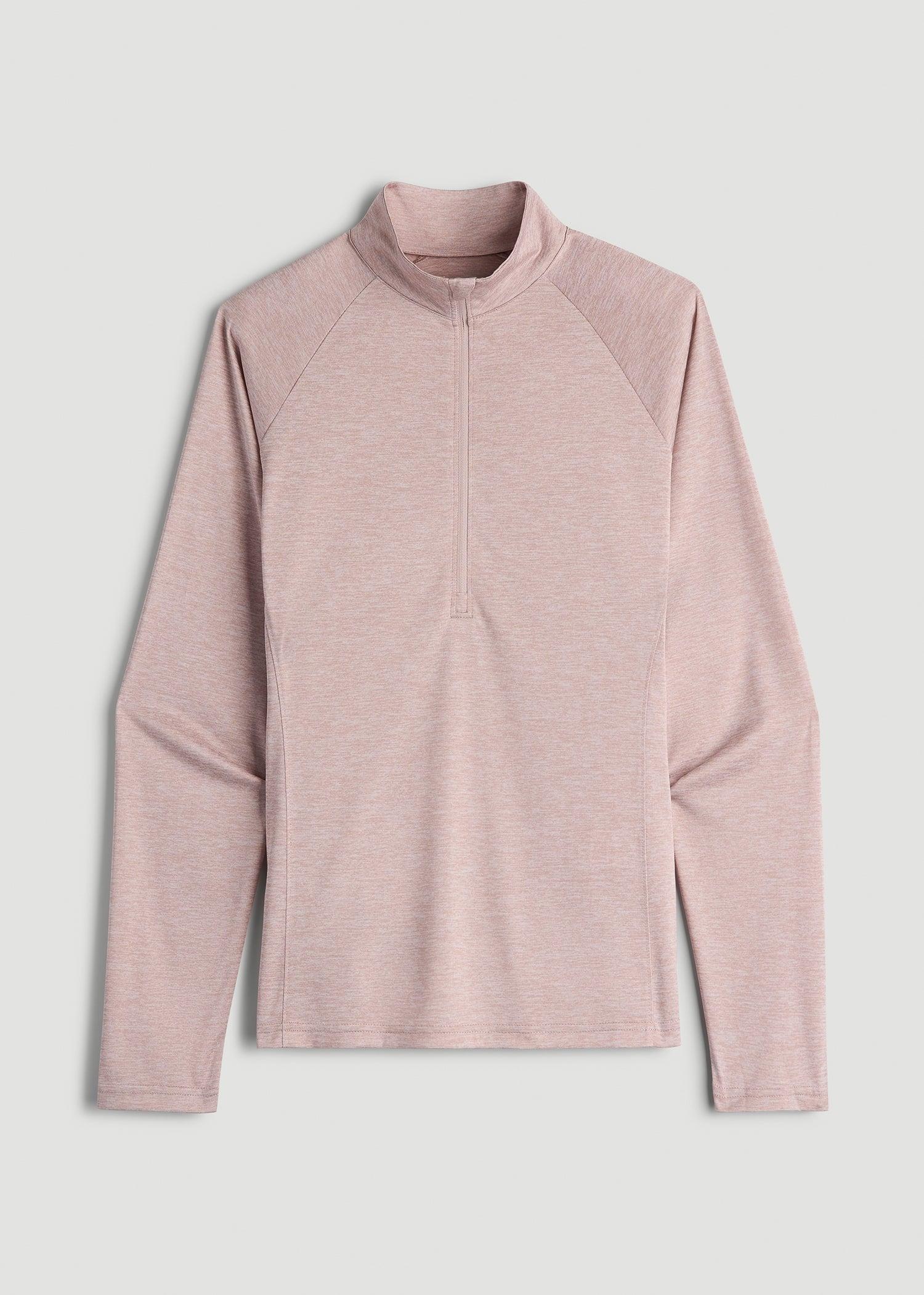 Long Sleeve Active Half-Zip Pullover Jacket for Tall Women in Desert Rose Mix Female Product Image