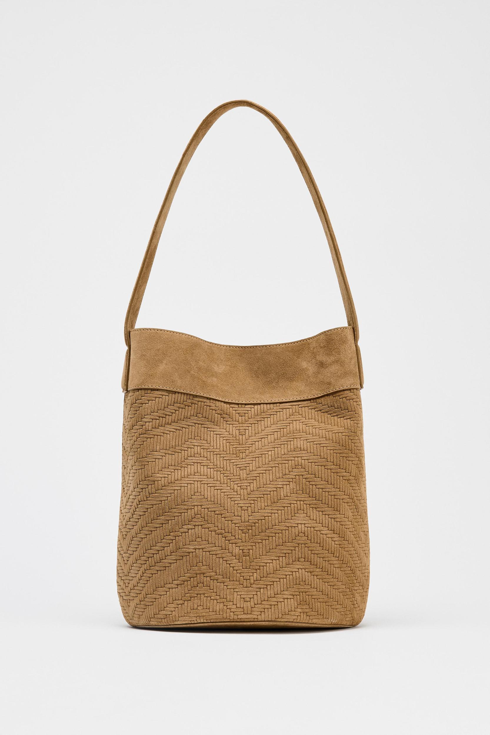 LEATHER BRAIDED MAXI BUCKET BAG Product Image