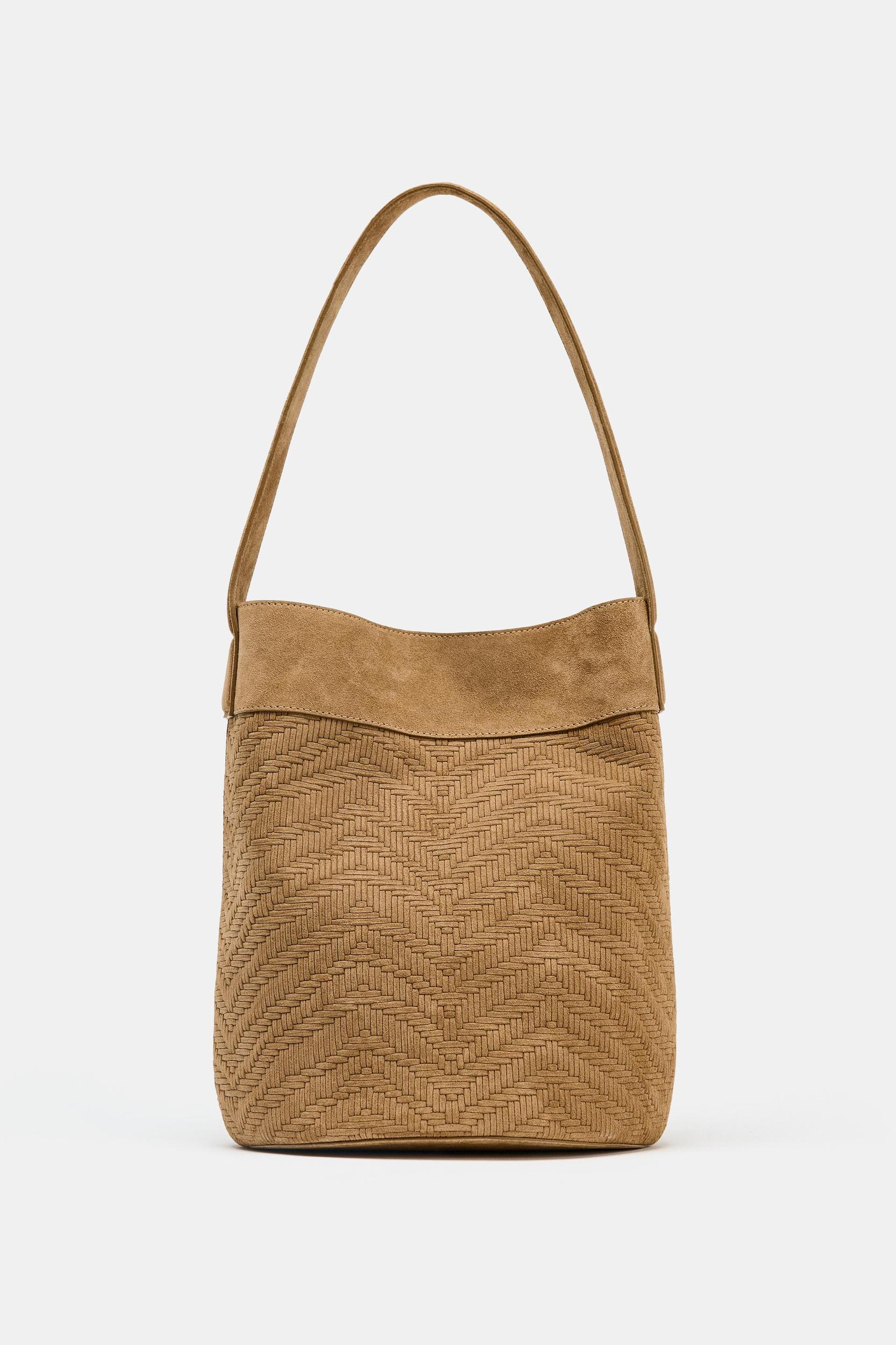 LEATHER BRAIDED MAXI BUCKET BAG Product Image