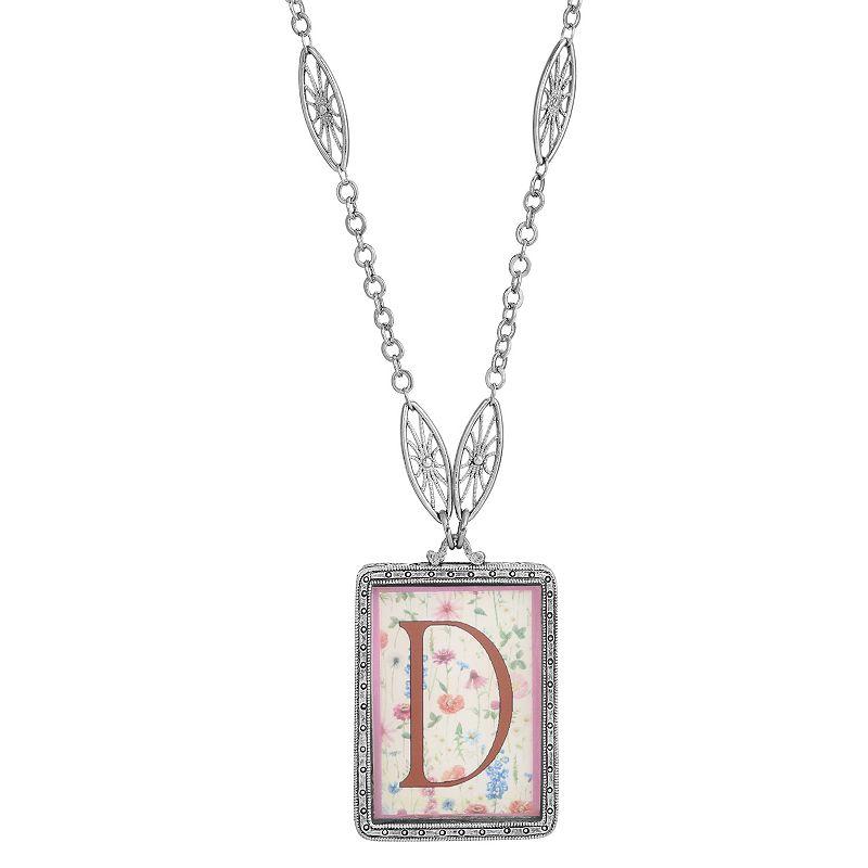 1928 Floral Motif Initial Pendant, Womens, G Product Image