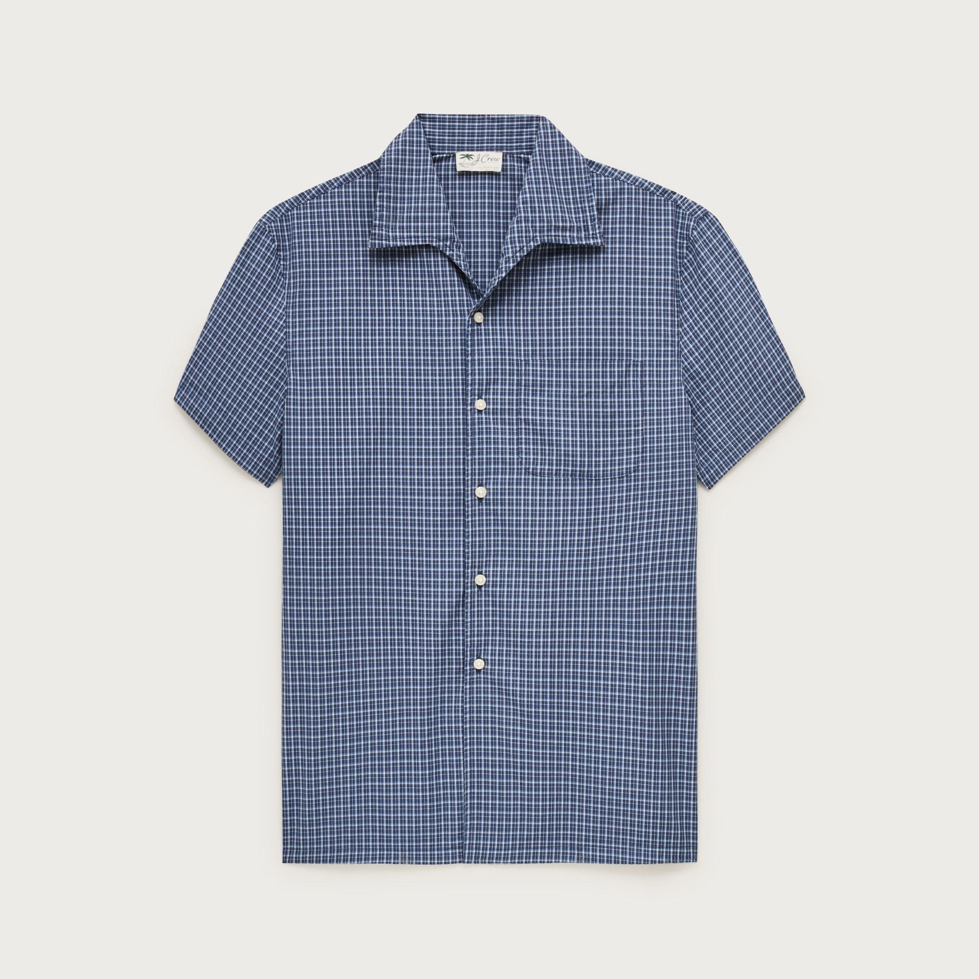Short-sleeve cotton poplin camp-collar shirt Product Image