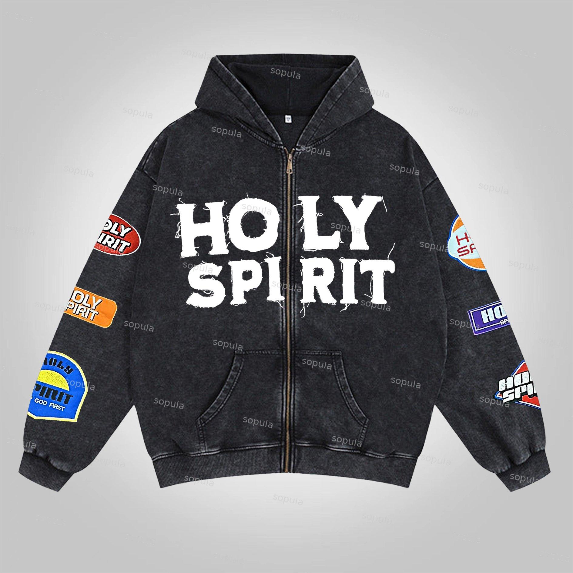 Sopula Streetwear Risen King Graphic Jesus Washed Zip-Up Hoodie Product Image