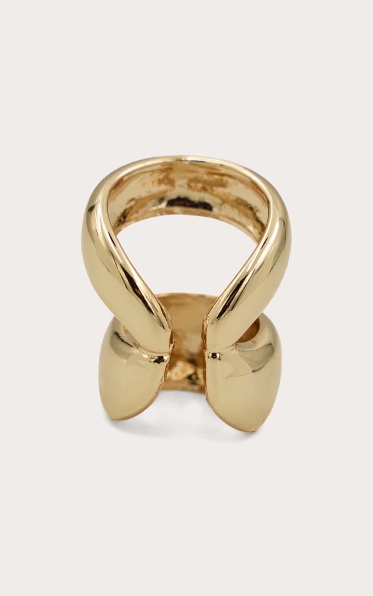 Gold Plated Smooth Double Linked Ear Cuff Product Image