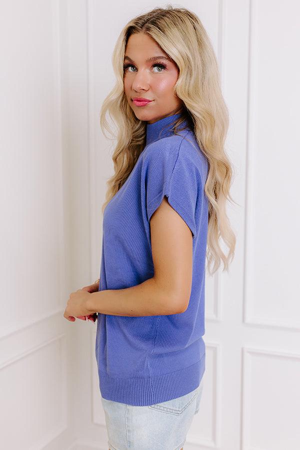 Statement Piece Knit Top in Dark Periwinkle Product Image