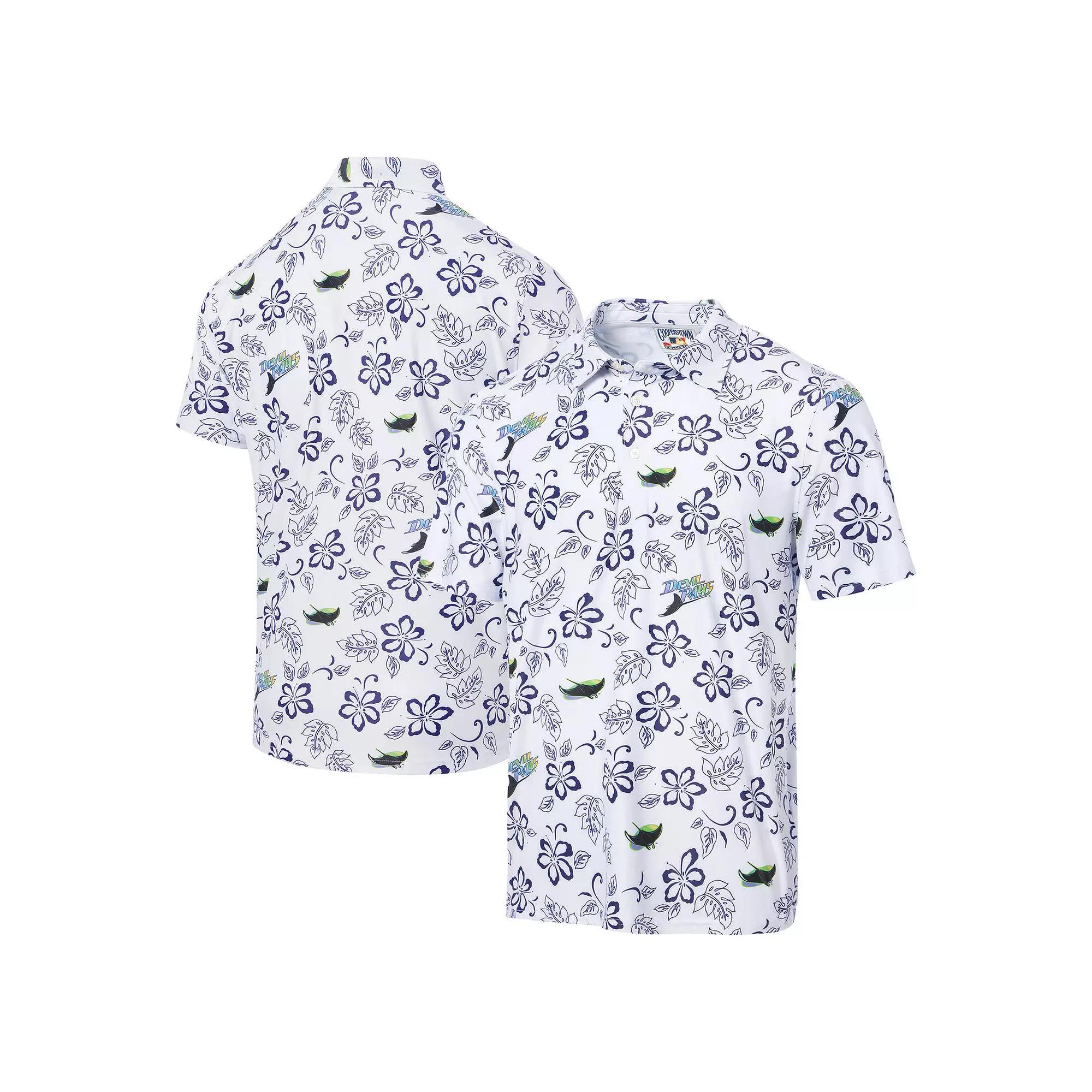 Men's Reyn Spooner White Tampa Bay Rays Cooperstown Collection Performance Polo, Size: Large Product Image