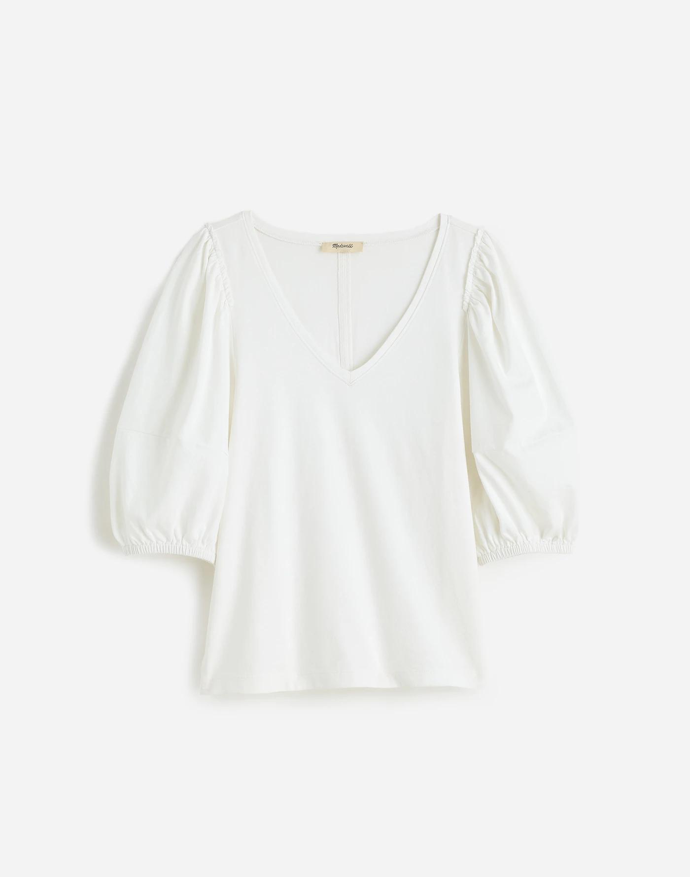 Puff-Sleeve V-Neck Tee Product Image