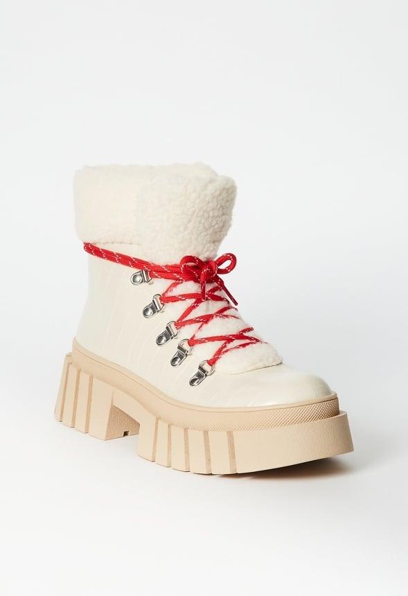 JustFab Margaux Platform Loafer Pump Womens Black/ White Size 8.5 Product Image