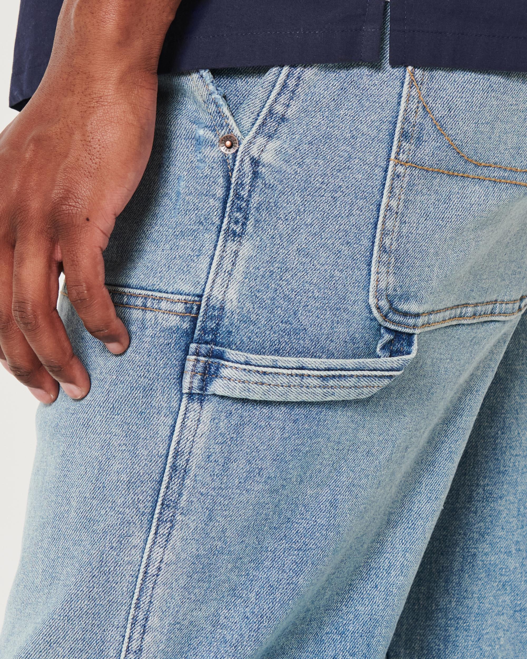 Loose Medium Wash Carpenter Jeans Product Image