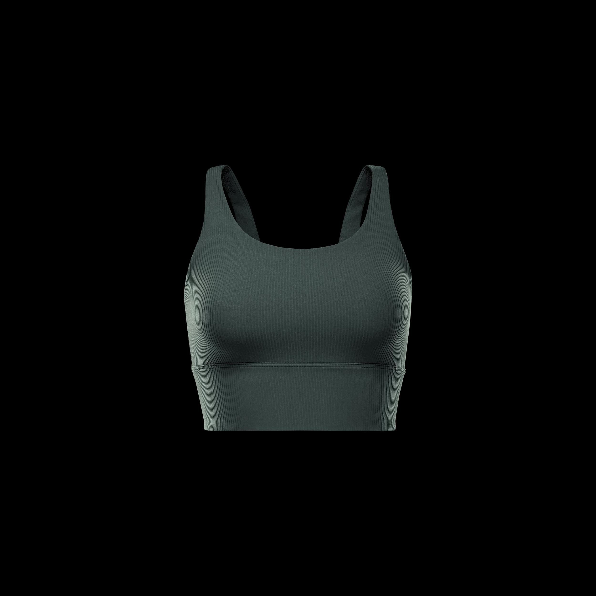 Nike Womens Zenvy Rib Light-Support Padded Longline Sports Bra | HF1542-010 Product Image