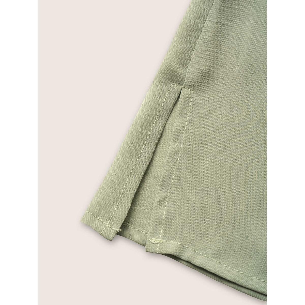 Plus Size Palemauve Ribbon Tied Collar Ruffle Sleeve Blouse Women At the Office Short sleeve Ribbon-tied collar Work Blouses BloomChic 10/M Product Image