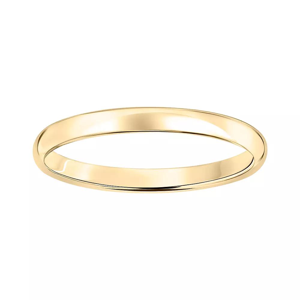 10k Gold 2 mm Polished Dome Wedding Band, Women's, Size: 6, Pink Product Image