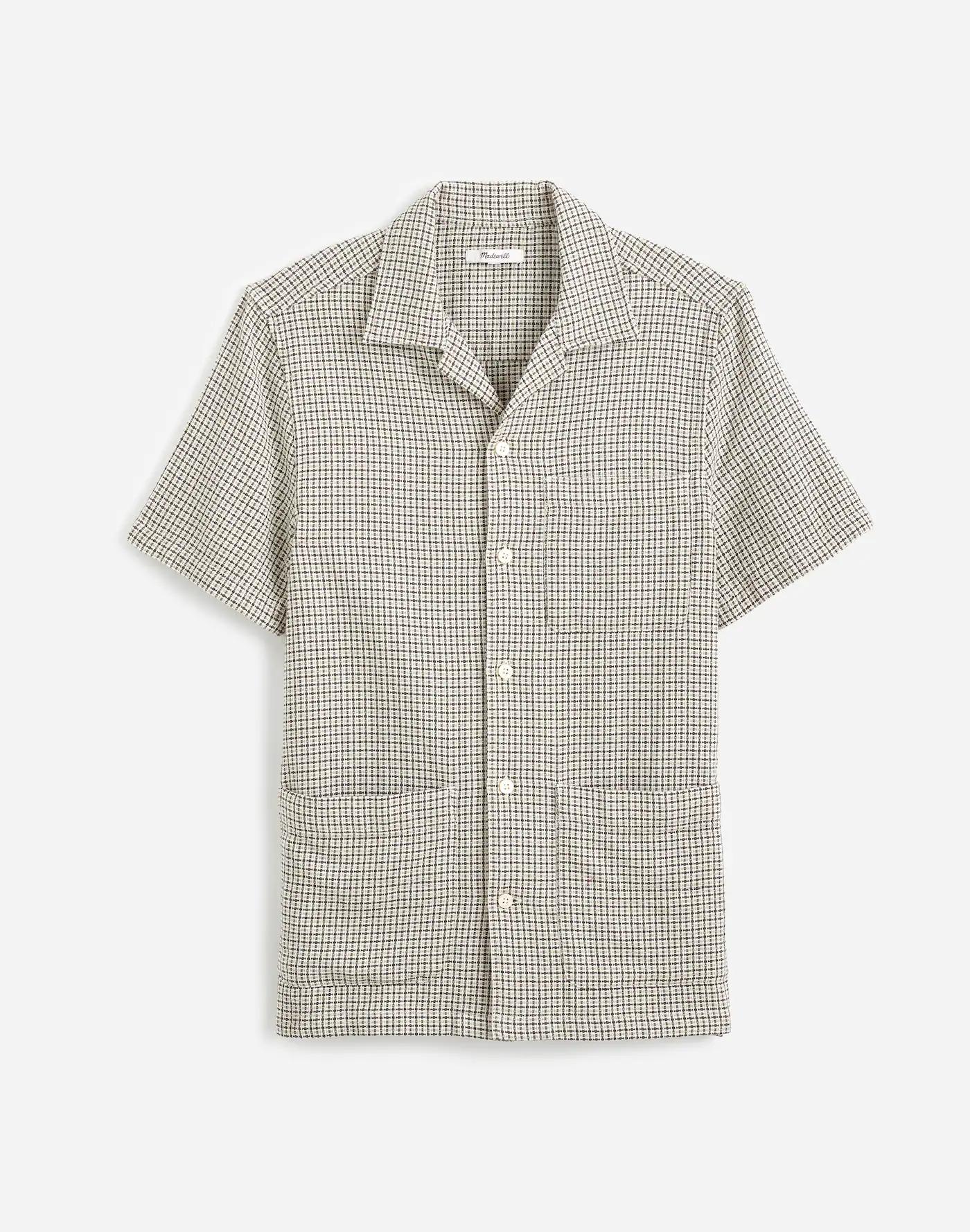 Basketweave Short-Sleeve Button-Up Product Image