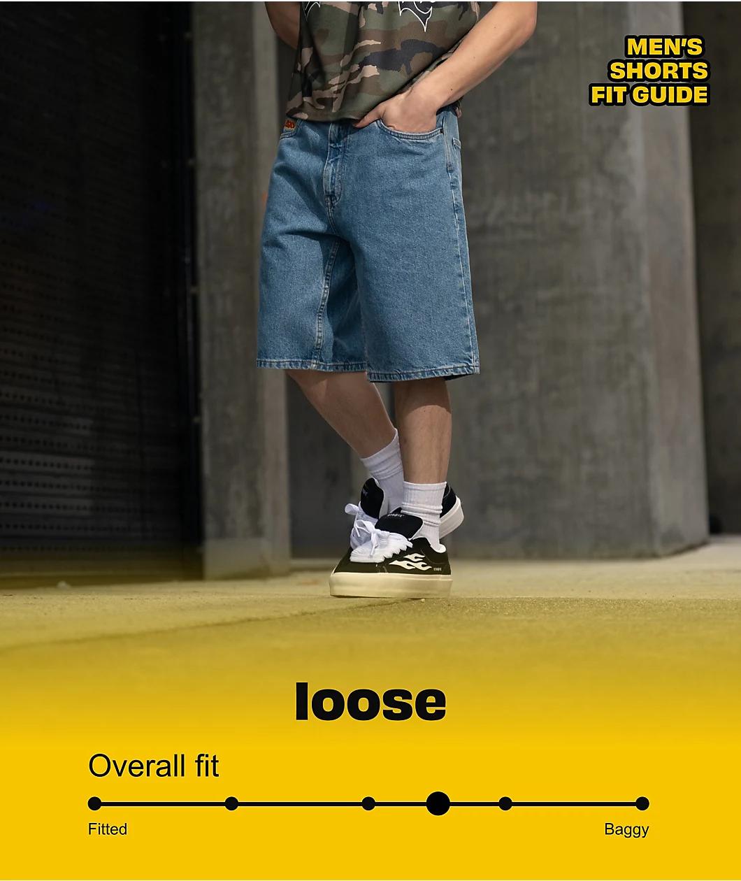 Empyre Ultra Loose Light Blue Denim Skate Shorts Product Image