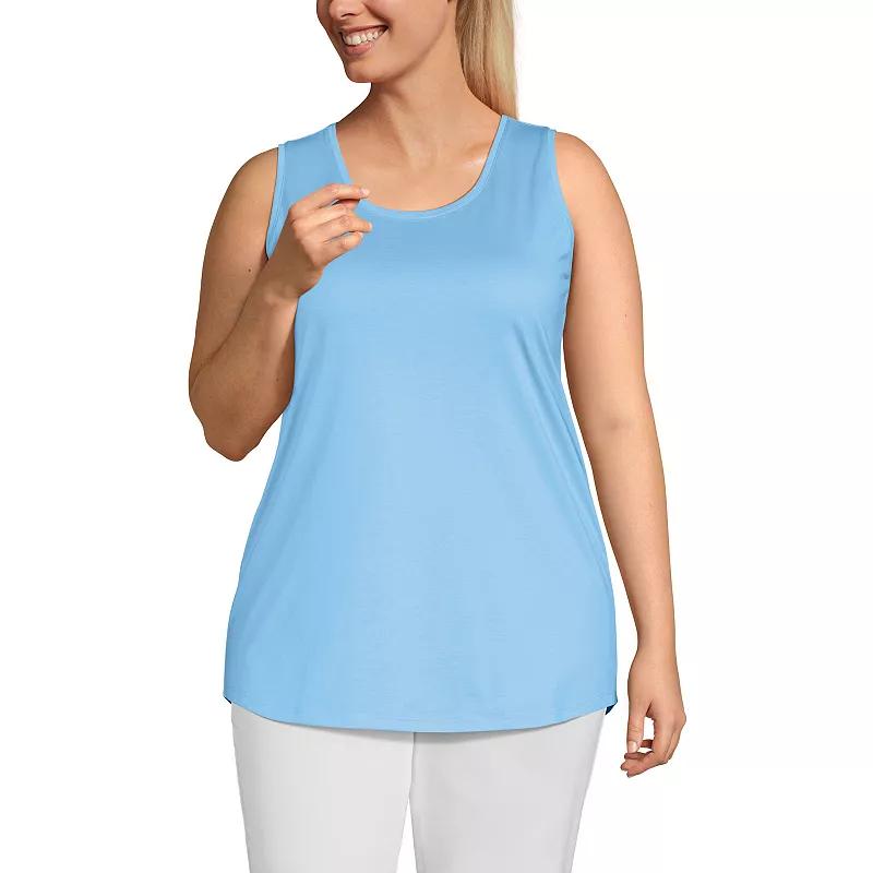 Plus Size Lands' End Scoopneck Tunic Tank Top, Women's, Size: 2XL, Limoncello Yellow Product Image