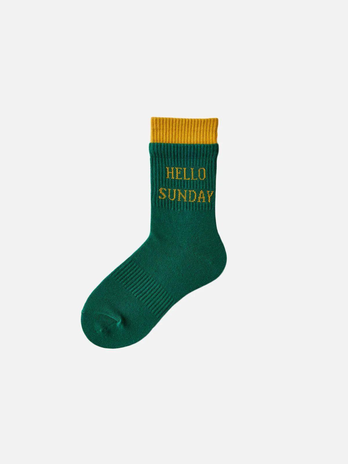 "HELLO SUNDAY" Socks Product Image