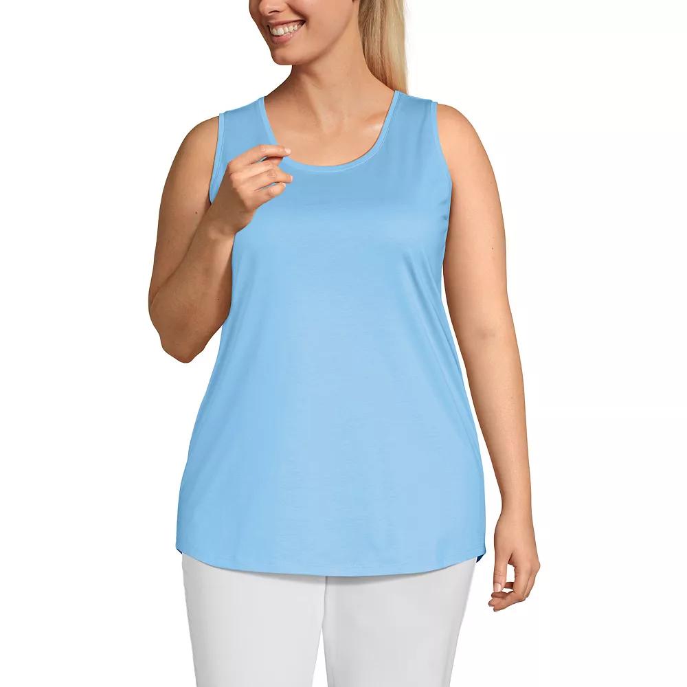 Plus Size Lands' End Scoopneck Tunic Tank Top, Women's, Size: 2XL, Limoncello Yellow Product Image