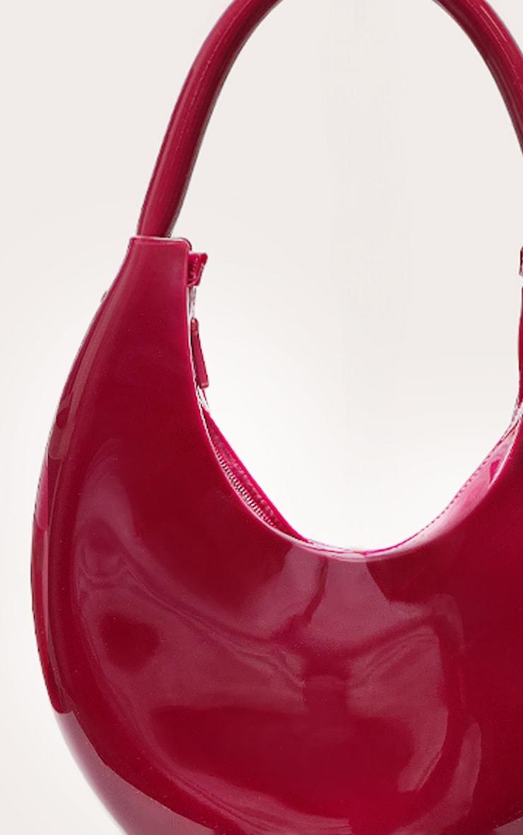 Burgundy Patent Pu Round Shoulder Bag Product Image
