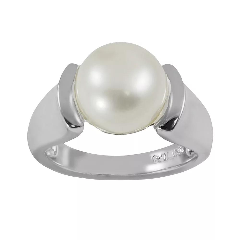 Sterling Silver Freshwater Cultured Pearl Ring, Womens White Product Image