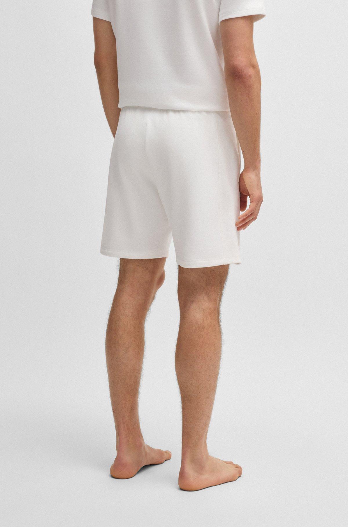 Cotton-terry shorts with outline logo embroidery Product Image